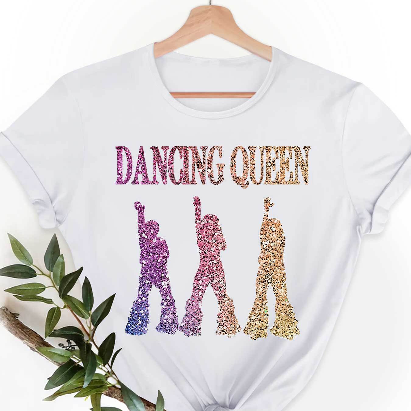 TEMU The Cute And Stylish Women's Top Features A Colorful Sequin Design Of Dancing , Perfect For Breathable And Soft Casual Wear, Elegant For Home Or