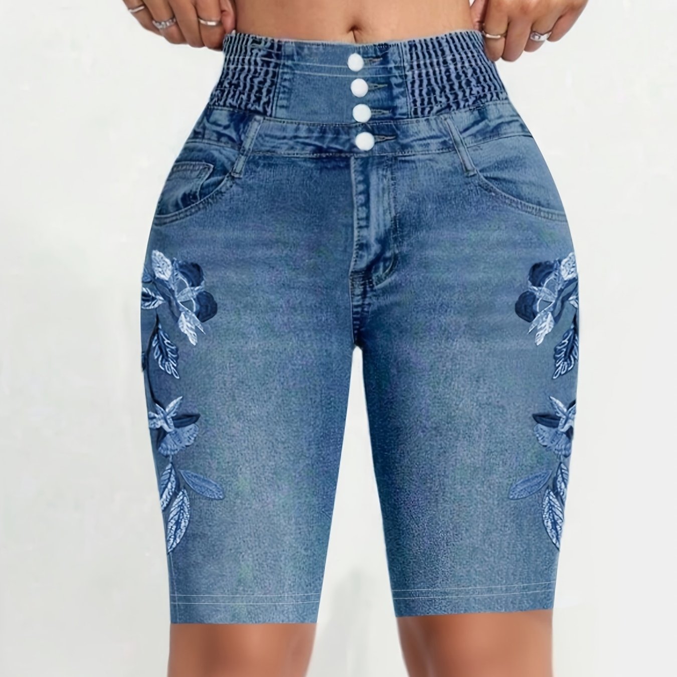 Potiskane hlače - ne iz jeans tkanine: Potiskane pajkice - ne iz jeans tkanine, ženske natančno prilegajoče kavbojke do z jeans potiskom, modne
