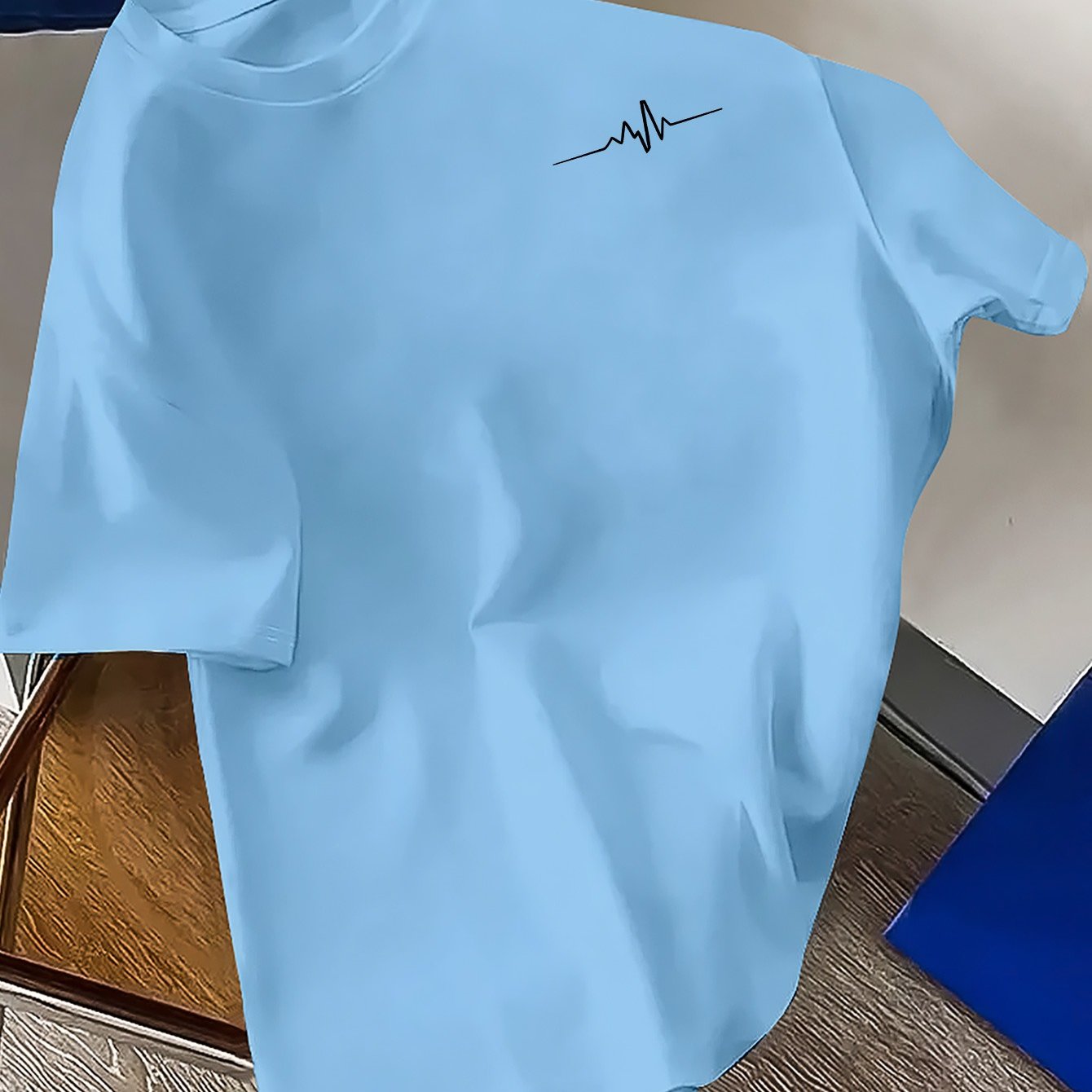 TEMU T-shirt à manches courtes et col rond pour homme avec imprimé, cadeau pour petit ami, T-shirt d'extérieur pour homme
