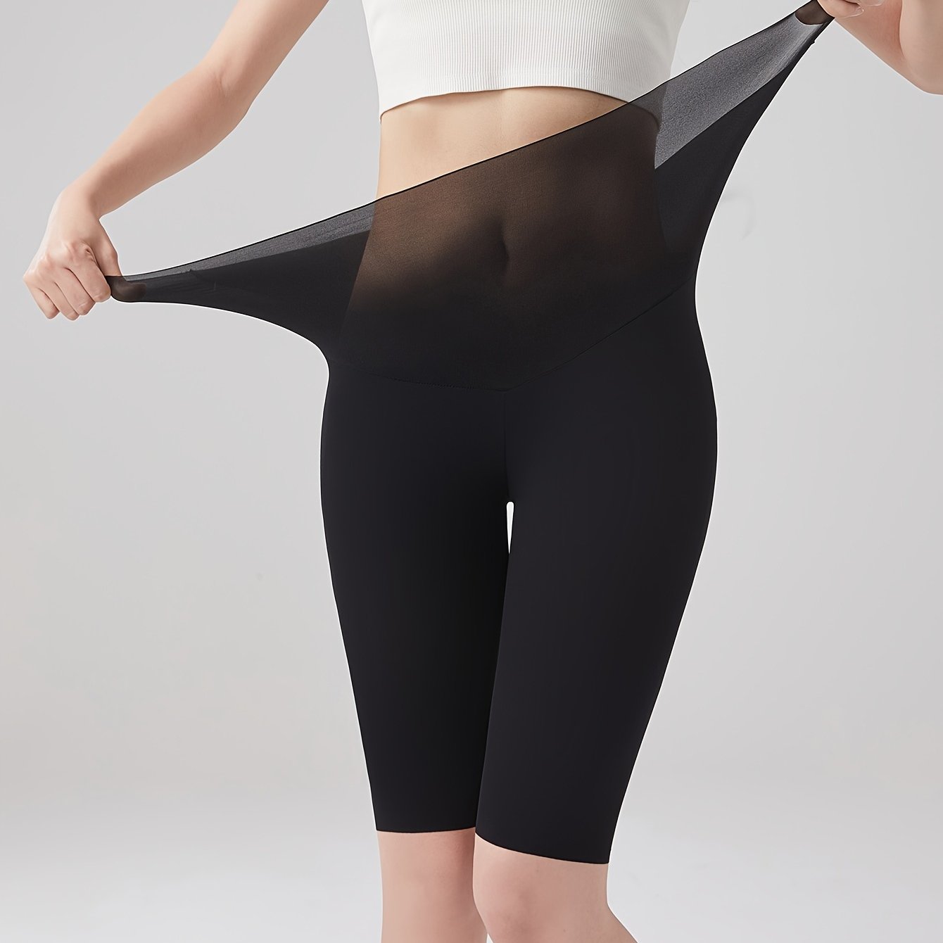 TEMU 極薄ショーツ 夏用冷感パンツ エアコン対応ショーツ ドサメ柄ショーツ レディースアウターウェア ハイウエスト 夏用軽量ショーツ
