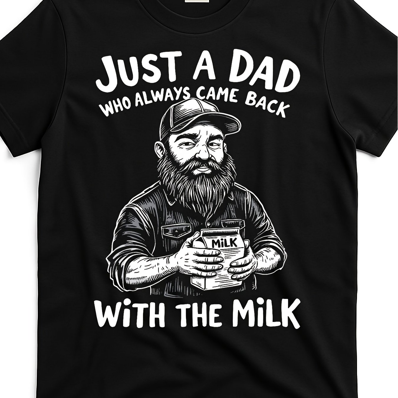TEMU Father's Day Just A Dad Who Back With T Shirt Fdj7236085 At Black Product Image-same Style For Men And Women 2026 Summer Short-sleeved Printed