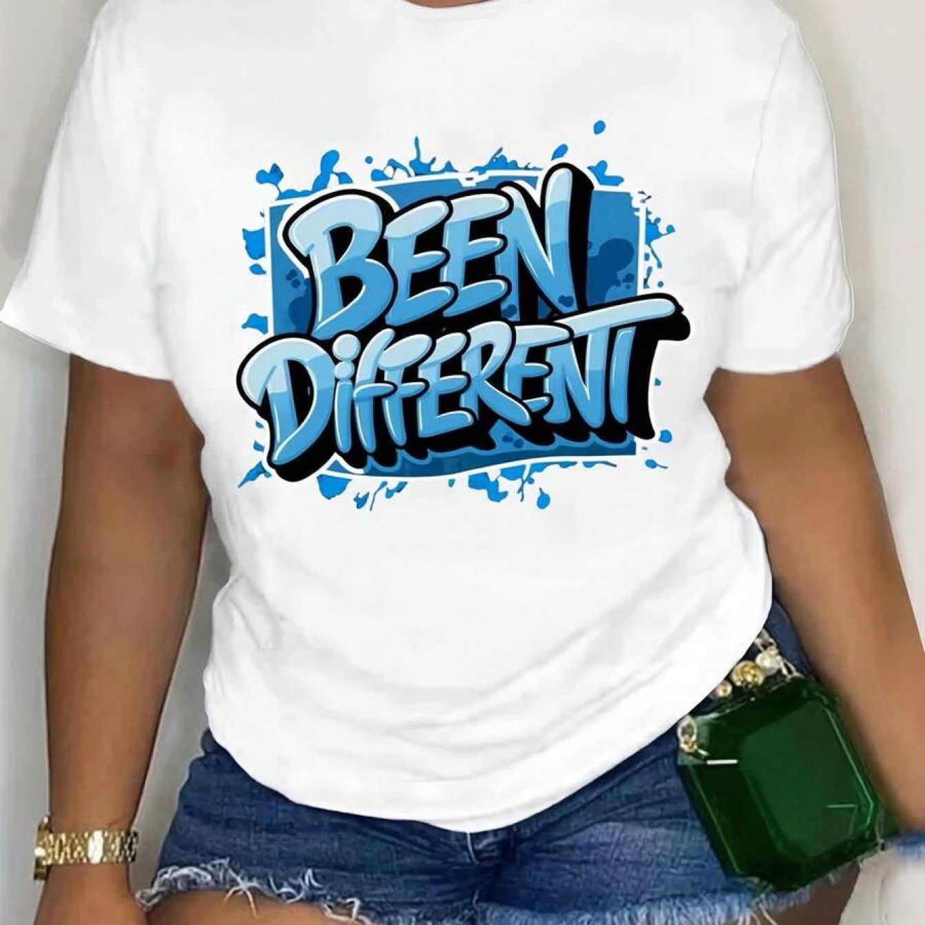 Plus Size, Blue Graffiti Women's T-shirt