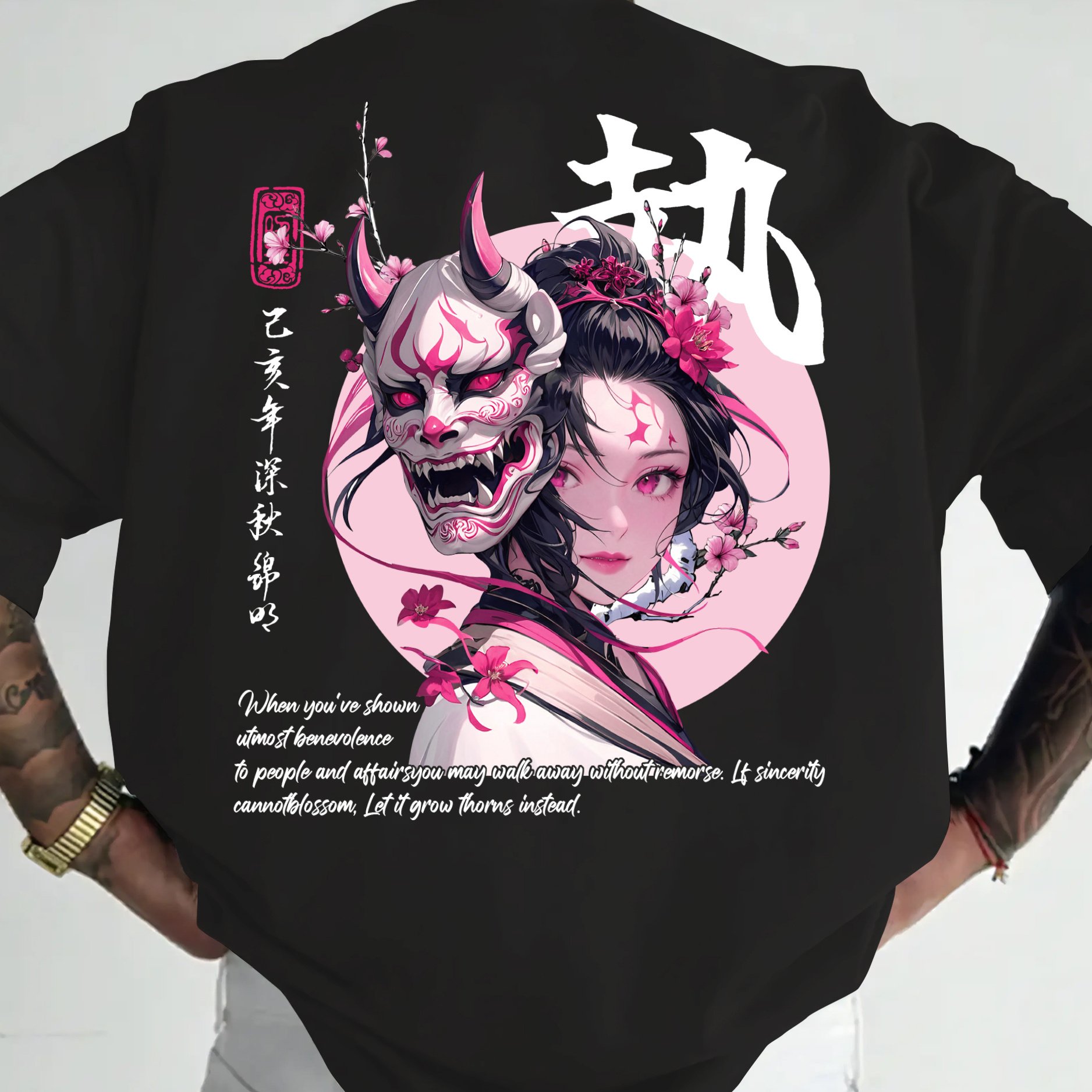 TEMU T-shirt à manches courtes pour homme avec un motif "" et un imprimé "Démon "