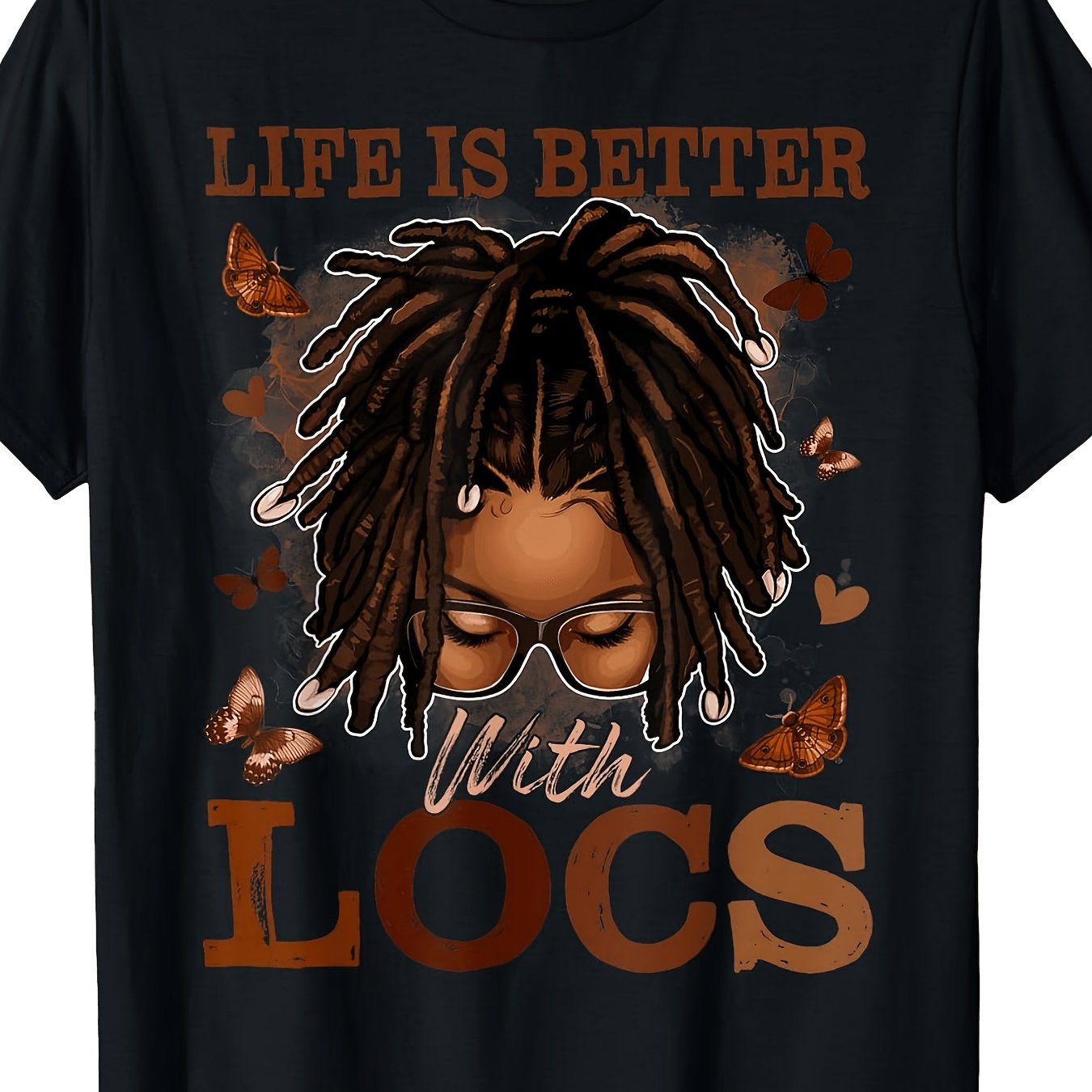 TEMU Better With Locs T Shirt For Women Girls Graphic Tee Men's Quick Dry Polyester T-shirt Breathable Lightweight Summer Casual Crew Neck Wrinkle