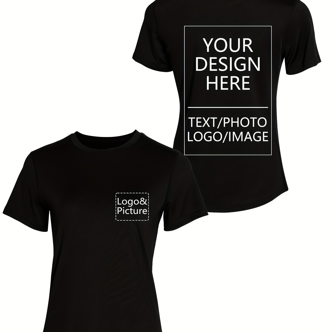 E-shop 1 Stück personalisierte Damen-T-Shirts mit Aufdrucken. Individuelle Designs können für Logos an der - und Rückseite erstellt werden. Hergestellt