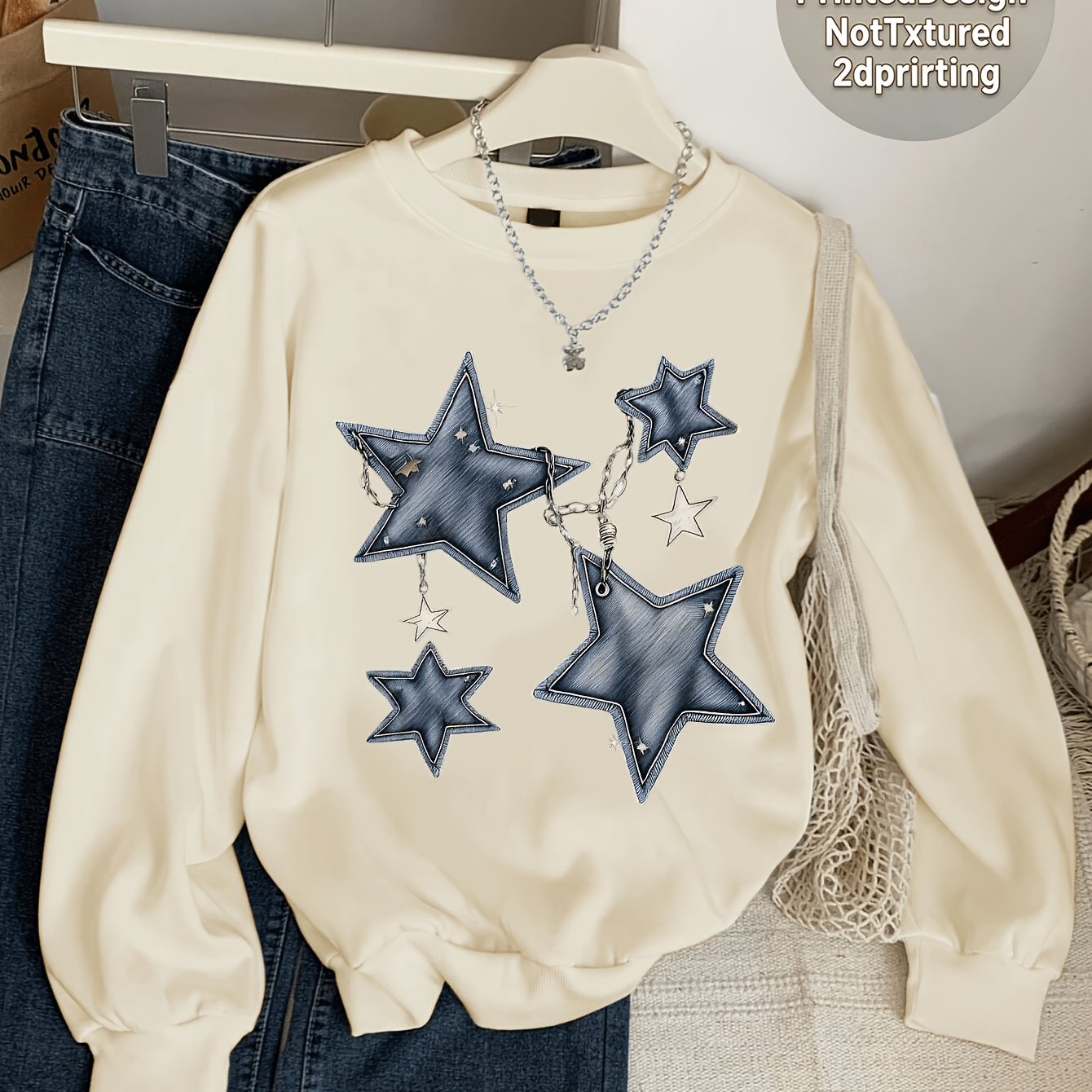 Printed Design - Not Textured 2d Printing Girls' Autumn/ Long Sleeve Crew Neck Sweatshirt
