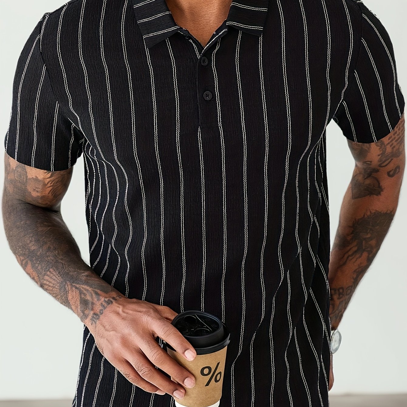 Image of Men's Shirt Short Sleeve T-shirt, Summer Breathable Knit Casual Fashion Outerwear Comfortable High-quality