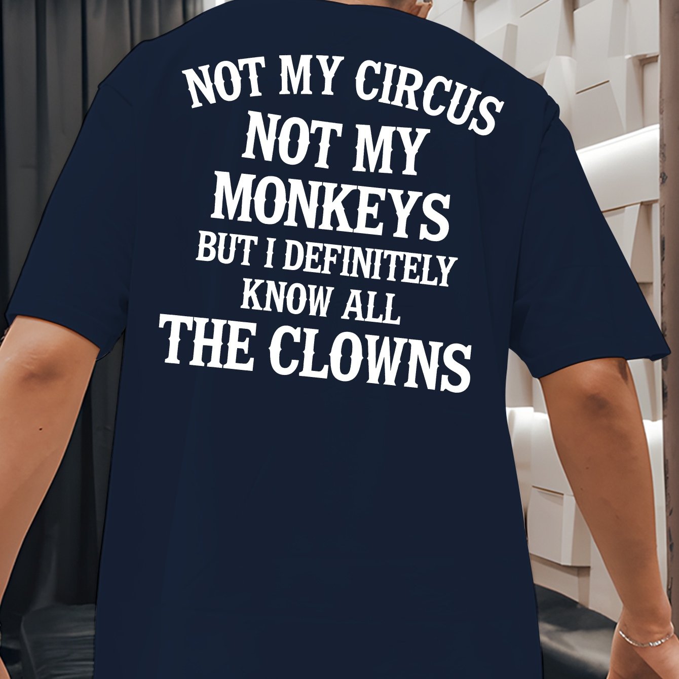 TEMU Plus Size Men's T-shirt That Connection To . A Crewneck Tee Featuring A Back Print. A Must-have Summer Outfit For Basketball, Gym, And Beach