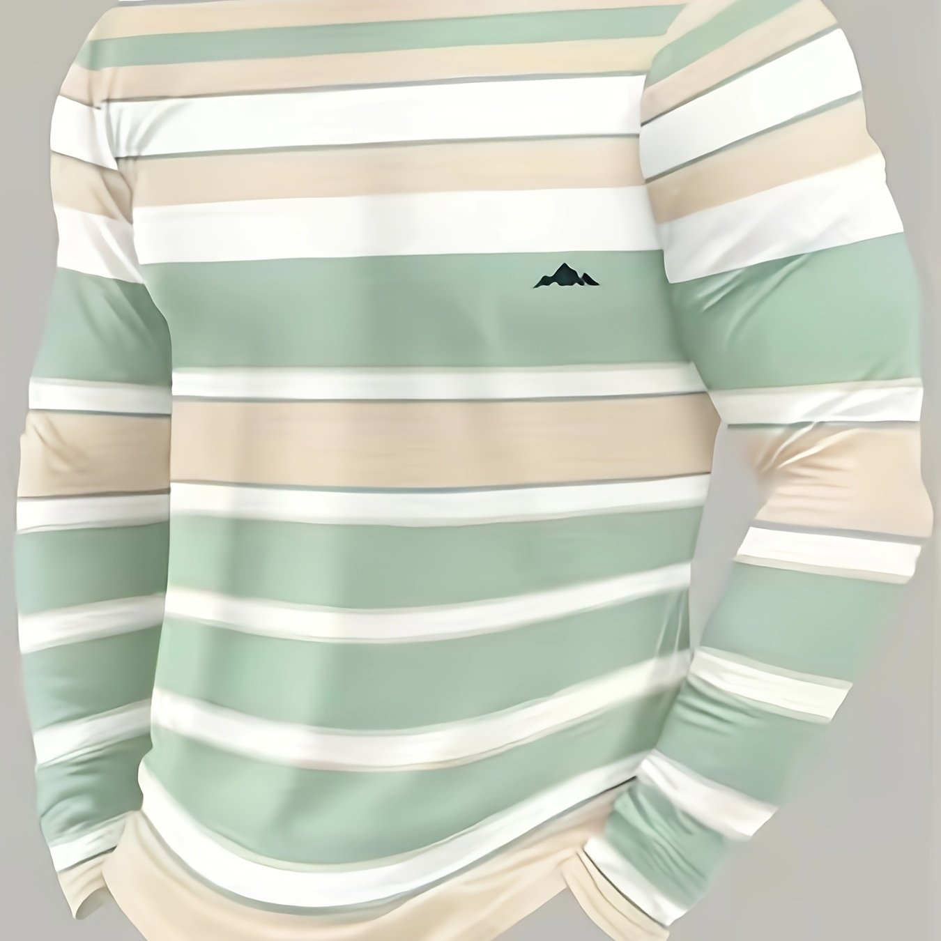 TEMU Men's Printed Long-sleeve T-shirt, Breathable And Comfortable, Suitable For Casual Sports