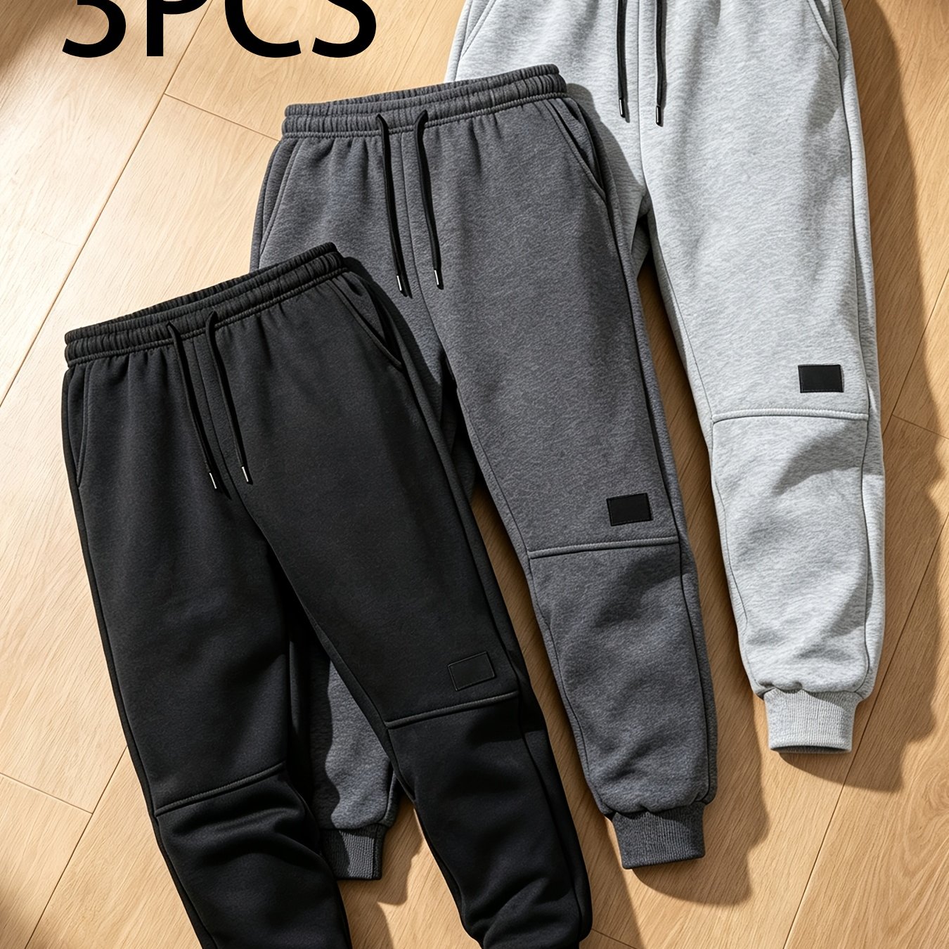 TEMU 3pcs Youth Sweatpants, Boys' Casual Long Pants, Outdoor Jogging Pants, For Daily And Activities, Spring And Autumn Sports Thermal Long Pants,