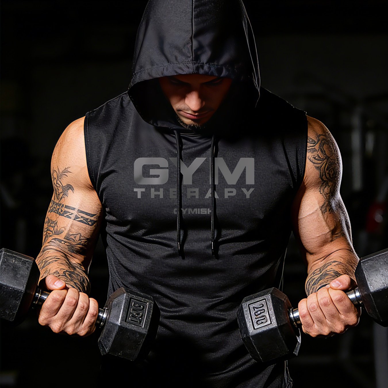 TEMU Gym Relax Men's Hooded Sleeveless Tank Top Relax Print - Breathable Athletic Shirt Suitable For Fitness Training, Gym & Streetwear, Machine