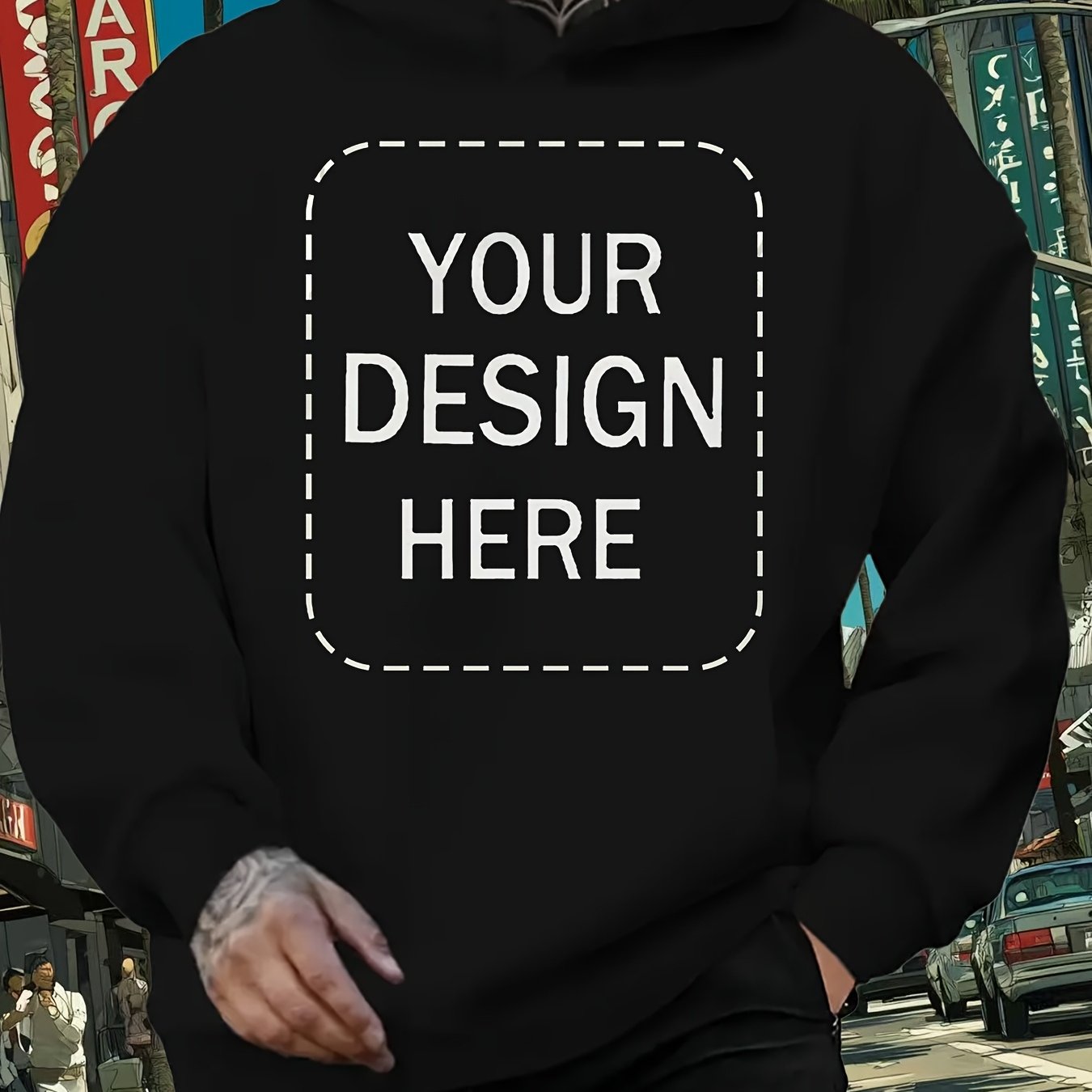 TEMU Sweat à capuche ample personnalisé pour homme, Logo | Affaires | Cadeau de mariage | Tenue de fête | Cadeau d'anniversaire, Sweat à capuche