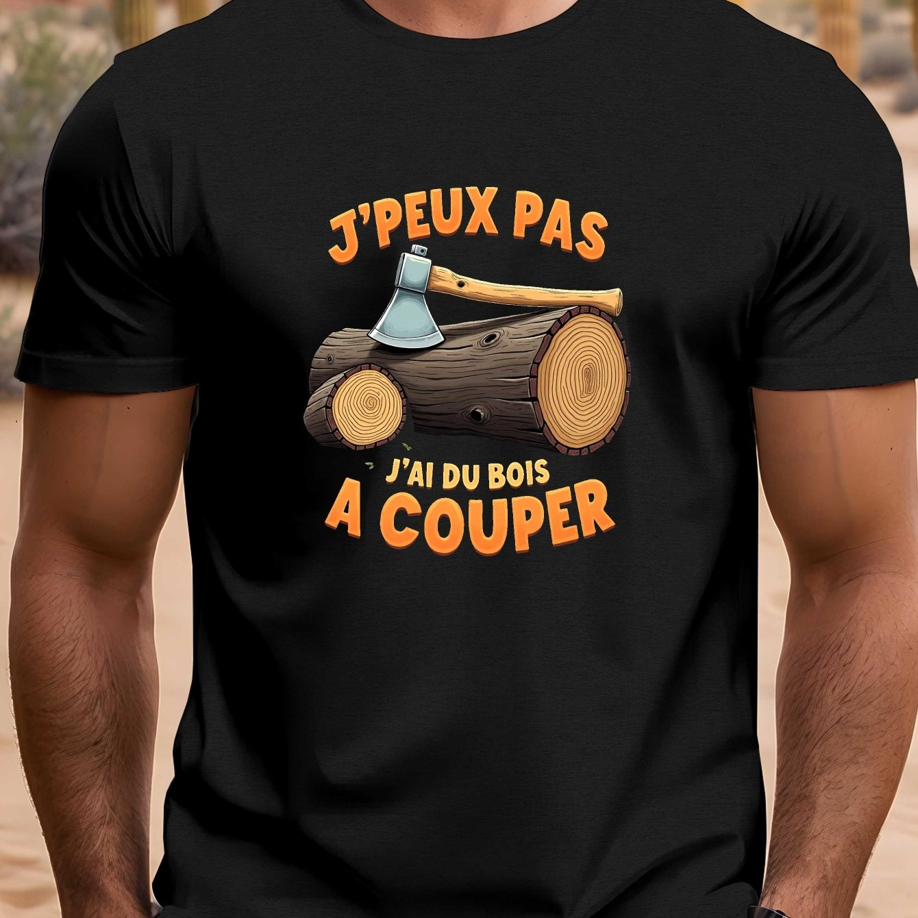 TEMU T-Shirt Homme Col Rond Manches Courtes "I Have Wood to Cut", Haut Léger et Confortable pour l'Été, Style Décontracté