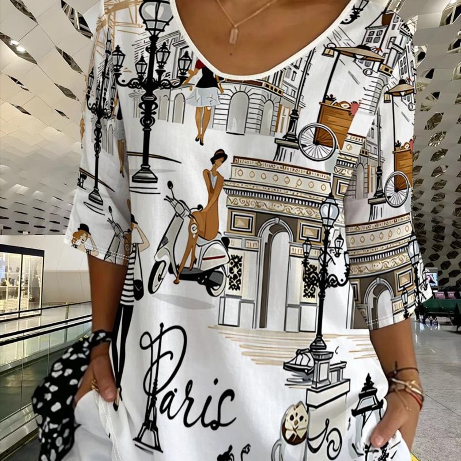 TEMU Plus Size, Plus-size Women's Top, Parisian Style, Mixed Colors, Multiple Sizes , Fashionable Design, Suitable For Daily Wear, Casual , And ,