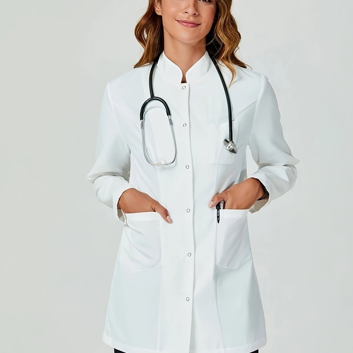 TEMU Laboratory Robe Jacket, Coat, Nurse Uniform, Work Uniform