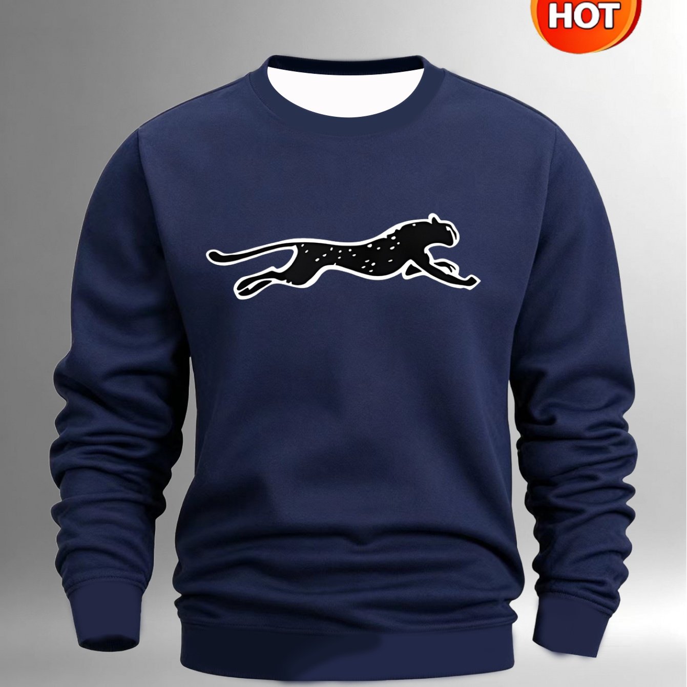 TEMU Fashionable Print Crewneck Sweatshirt For Men, Comfortable Long-sleeve Top, Multiple Colors For Autumn/winter, Plus Sizes , Versatile For Daily