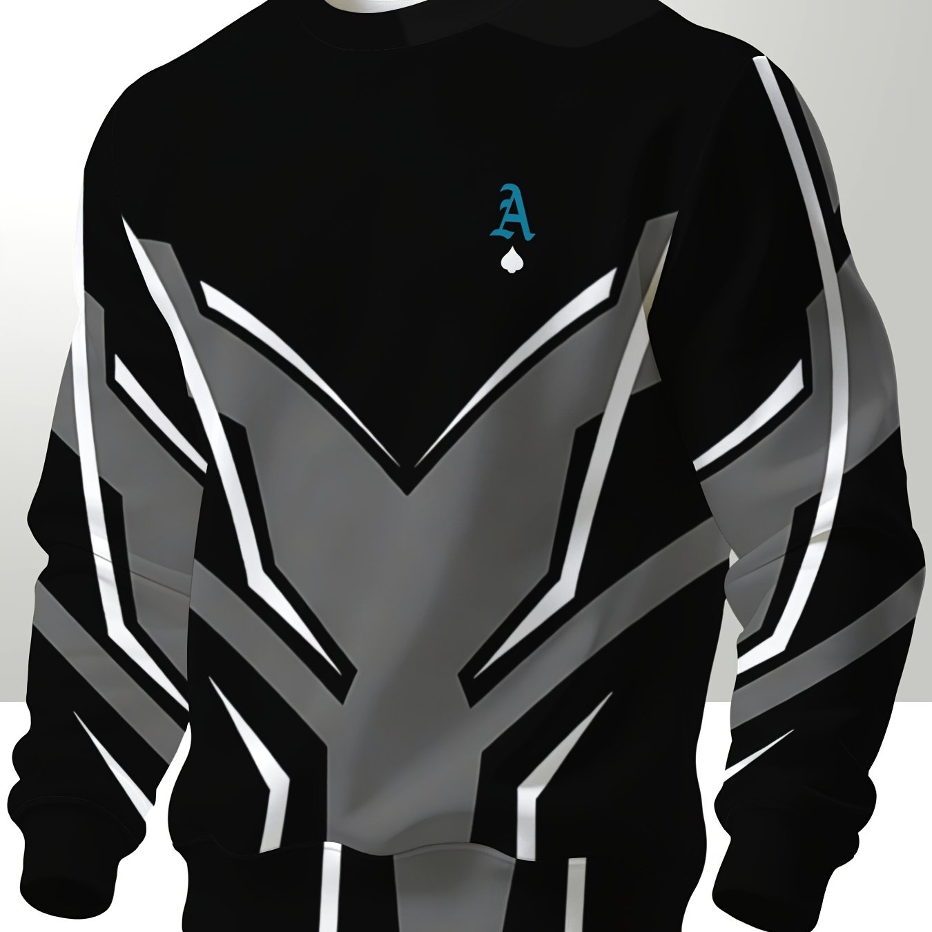 TEMU Men's Casual Long Sleeve Round Neck Sweatshirt, Random Print Round Neck Fashion Casual Regular Fit Comfortable Top