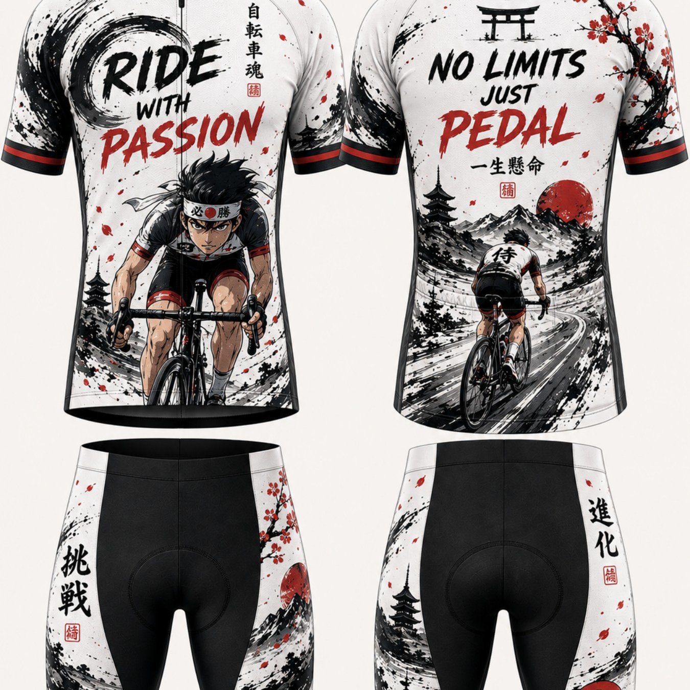 Image of Outdoor Sports Mens 2pcs Short Sleeve Cycling Set Cycling Breathable Quick Dry Riding Suit Suitable For Riding And Daily Outdoor Activities