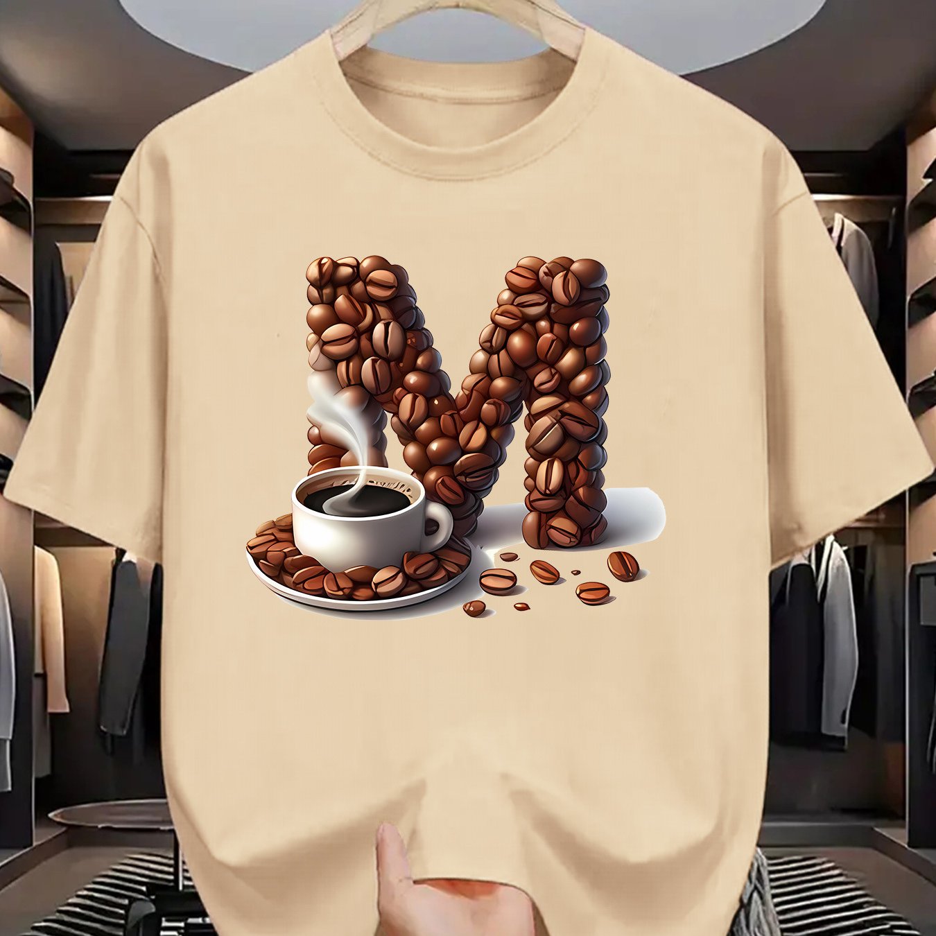 TEMU Trendy Printed T Shirts For Men, Regular Standard Fit Comfortable Short Sleeve Casual Tee, Versatile Outfit Top