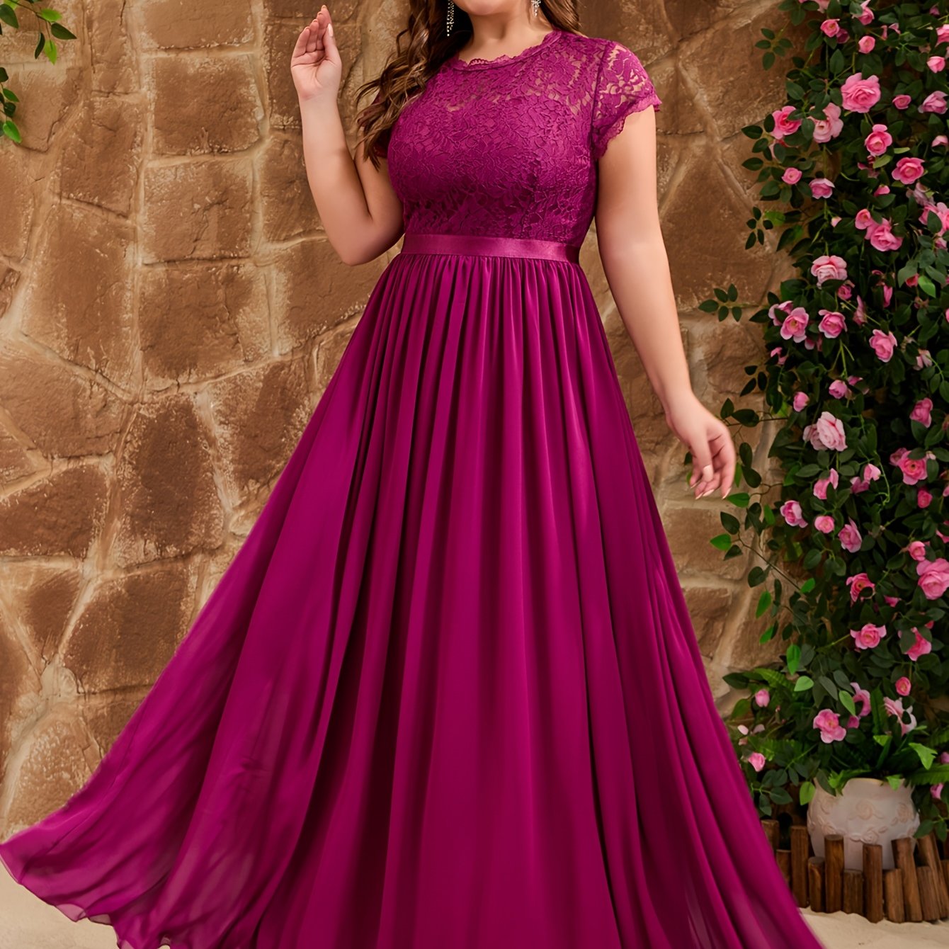 point sur faux wrap dress in lurex crinkle chiffon Foil Fuchsia Gold-Fuchsia/Gold / Regular / 0 Style:23688B13 our Valerie Chiffon Faux Nordstrom Pleated A-Line Dress Color:same as the photo