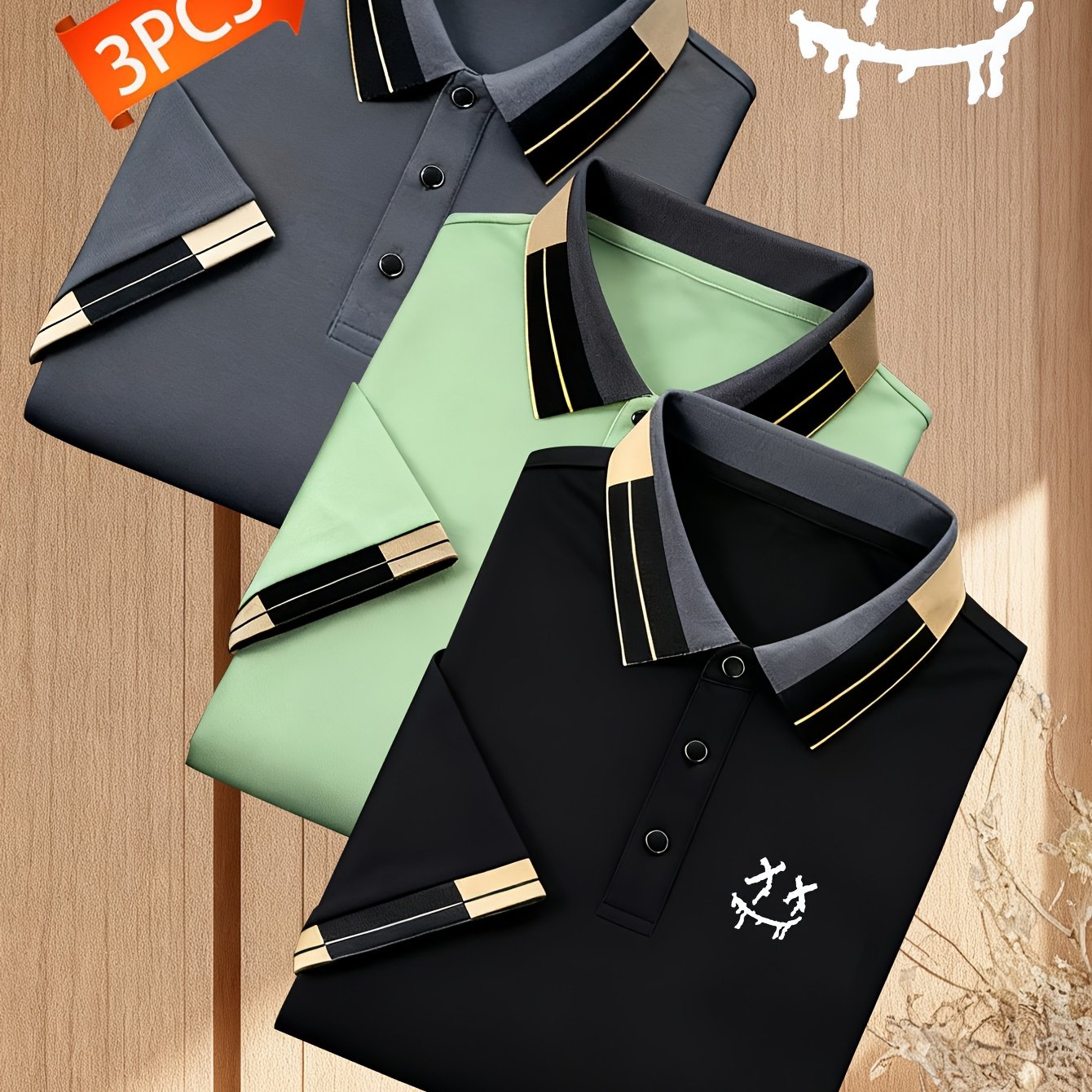 TEMU The Th-957 Three-piece Set Features A New High-end Men's Stylish Print Short-sleeve Shirt With A Comfortable And Breathable Fabric, Suitable For
