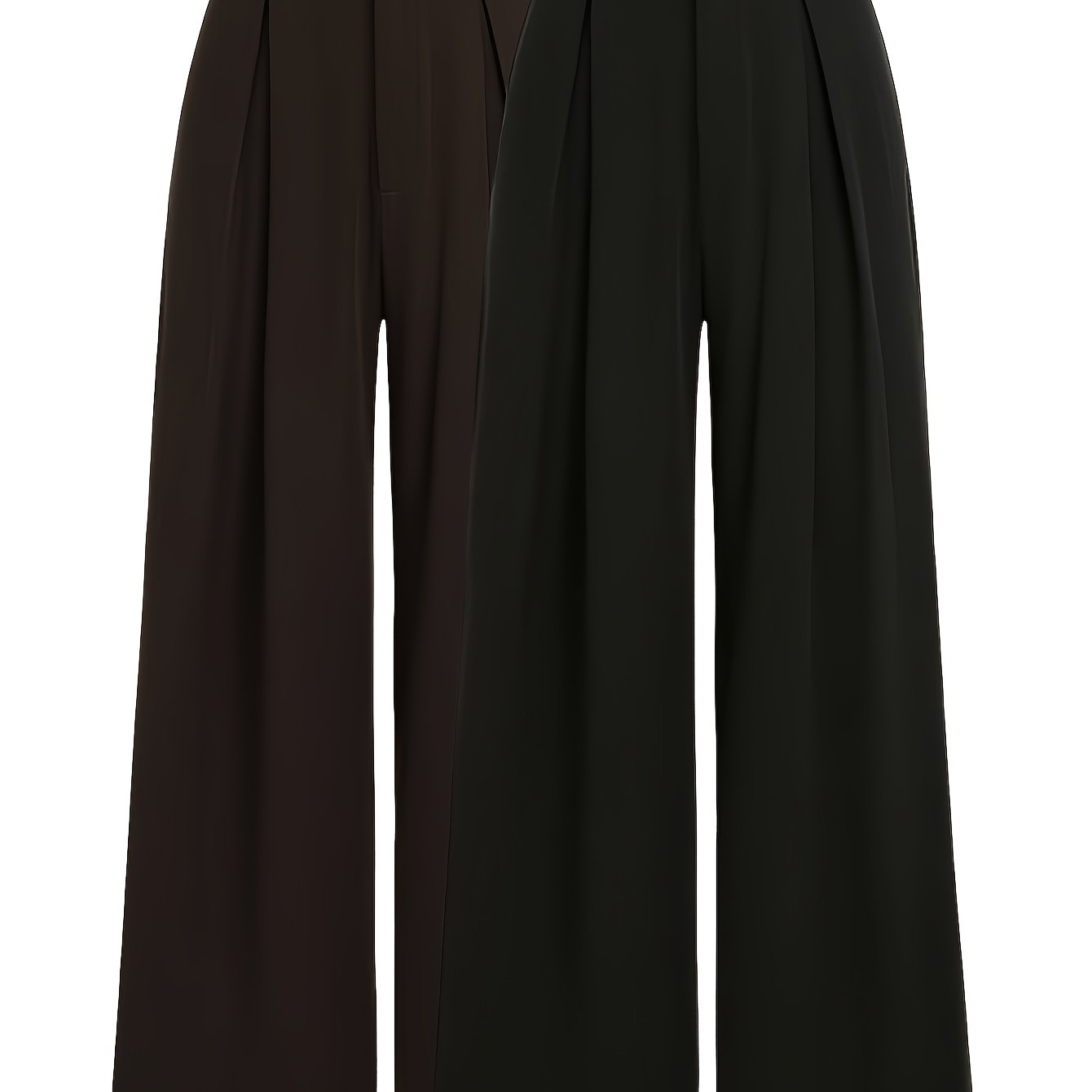 Retro Elegant Jacquard Pleated Wide-leg Pants For Women (2pcs Set)