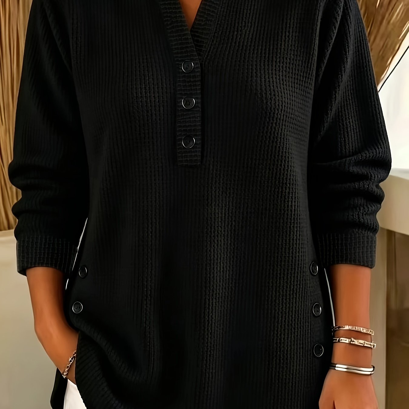 TEMU Sweat-shirt à demi-zippeur grande taille pour femme, collection automne/hiver