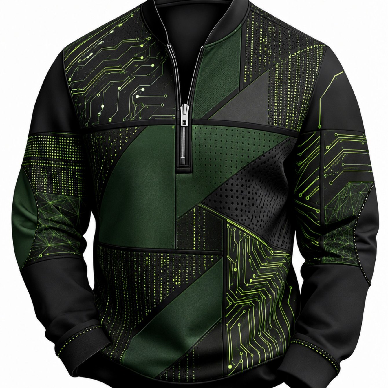 TEMU Sweatshirt à Manches Longues pour Homme à Col et Fermeture Éclair, Style Montagne et , Mode Polyvalente avec une de de Haute Gamme, Lavable en
