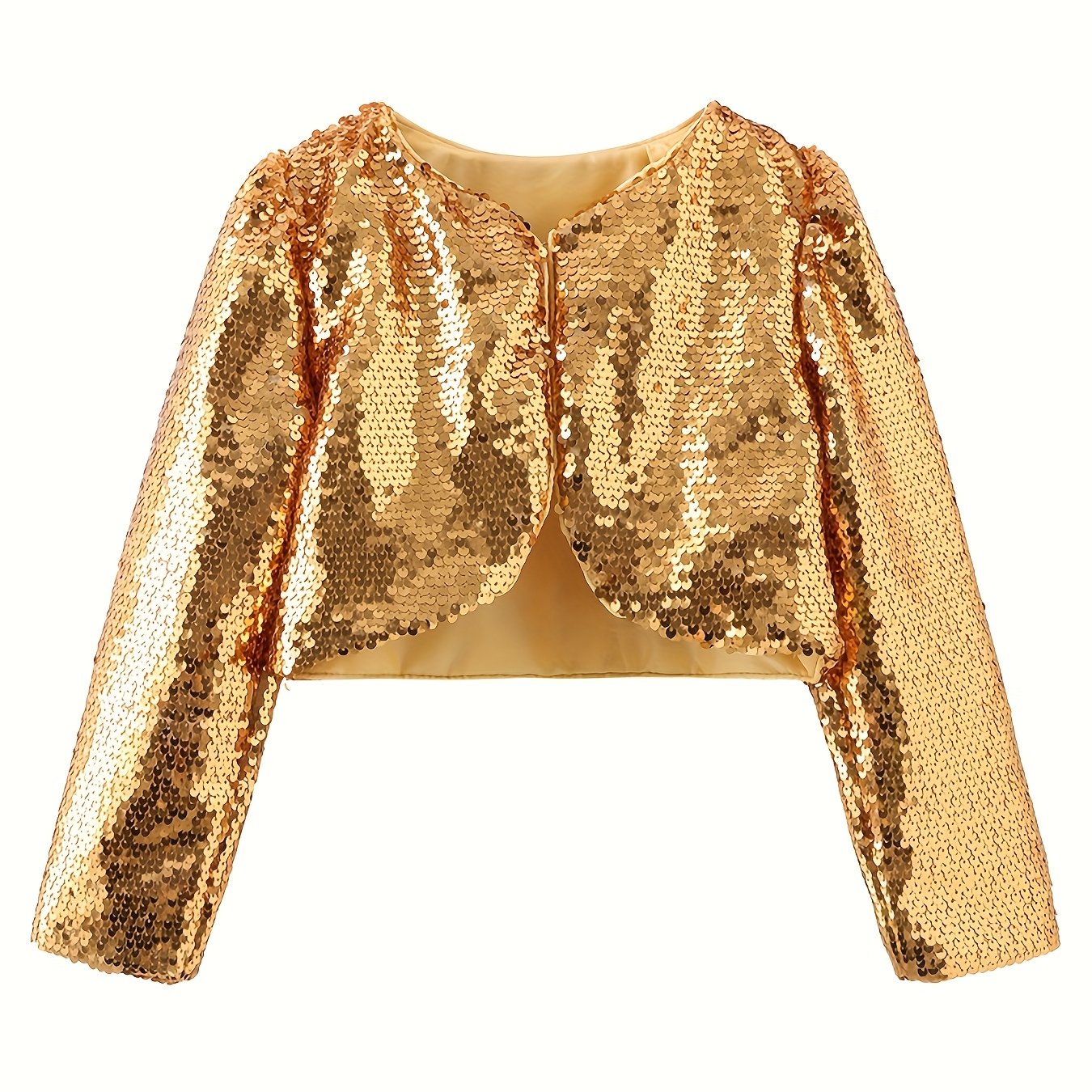 Girls' Coat Dress Outerwear Performance Suit Sequined Shiny Model Shawl Coat