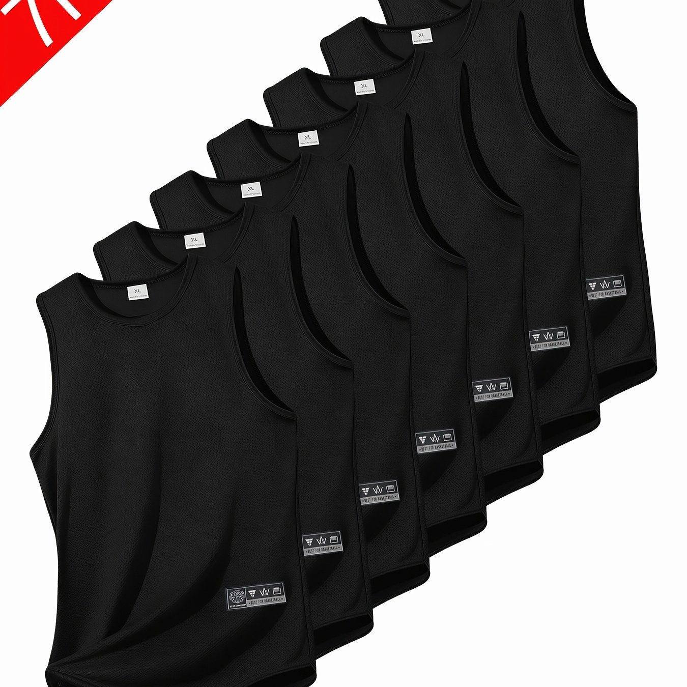 TEMU 7pcs, Men's Quick-drying Sports Vests, Comfortable And Elastic, Lightweight, Breathable, Moisture-wicking, And Suitable For Running, Exercising,