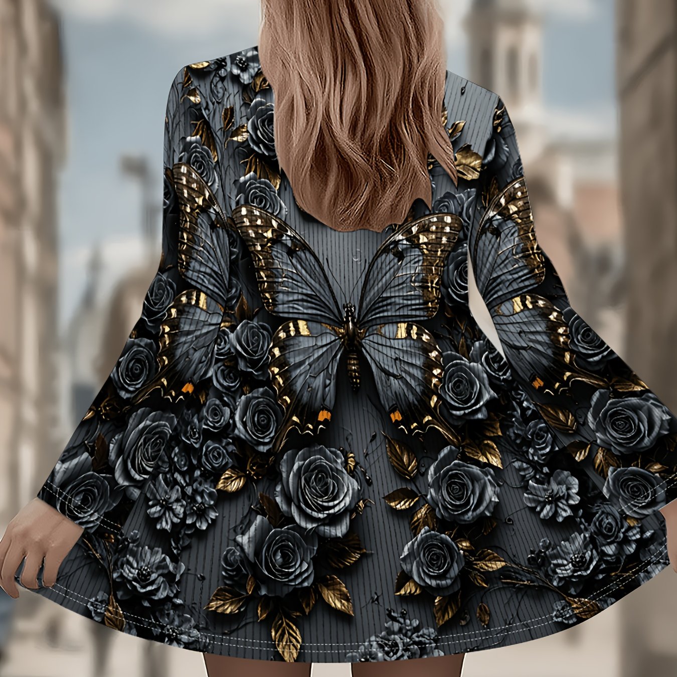 TEMU Printed Design â Not Textured Women's Elegant Printed Cardigan - Long Sleeve Casual Jacket, Pattern, Machine Washable, Comfortable Lightweight