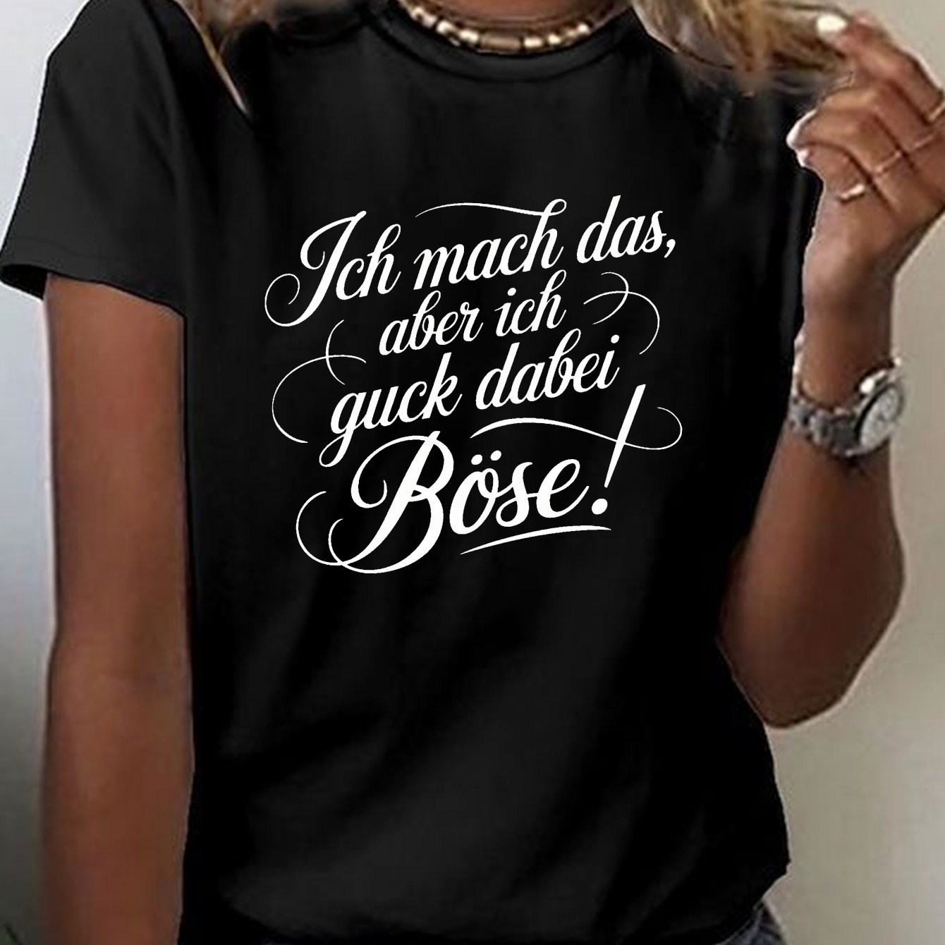 TEMU Graphic Print T-shirt, Short Sleeve Crew Neck Casual Top For Summer & Spring, Women's Clothing