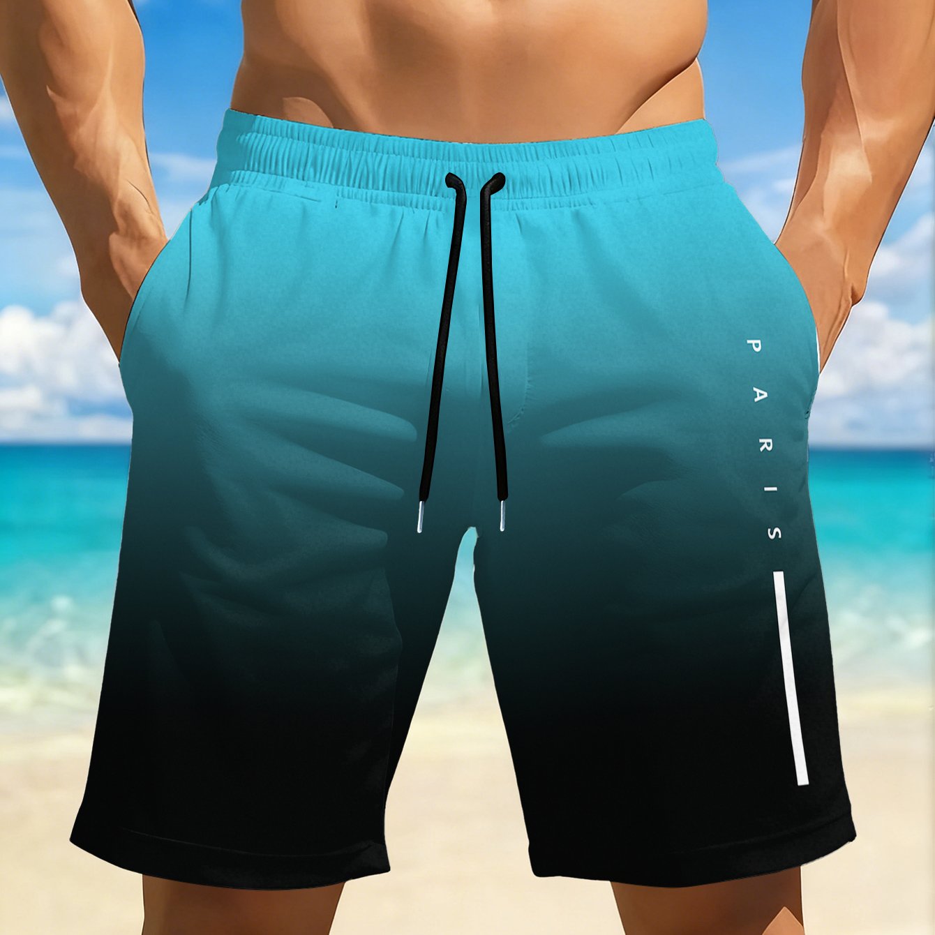 Men's Quick-dry Swim Trunks With Vibrant Red& Black Geometric 3dprint- Casual, Regular Fit, Perfect For Beach, Pool, Gym, And Outdooractivitie
