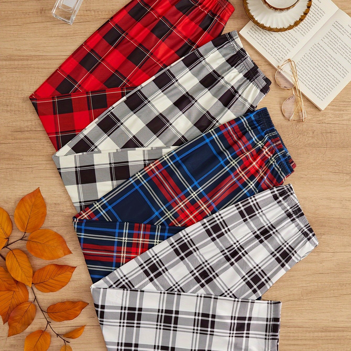 Women's 4pcs Soft Fabric Casual Long Pants Sleepwear Set