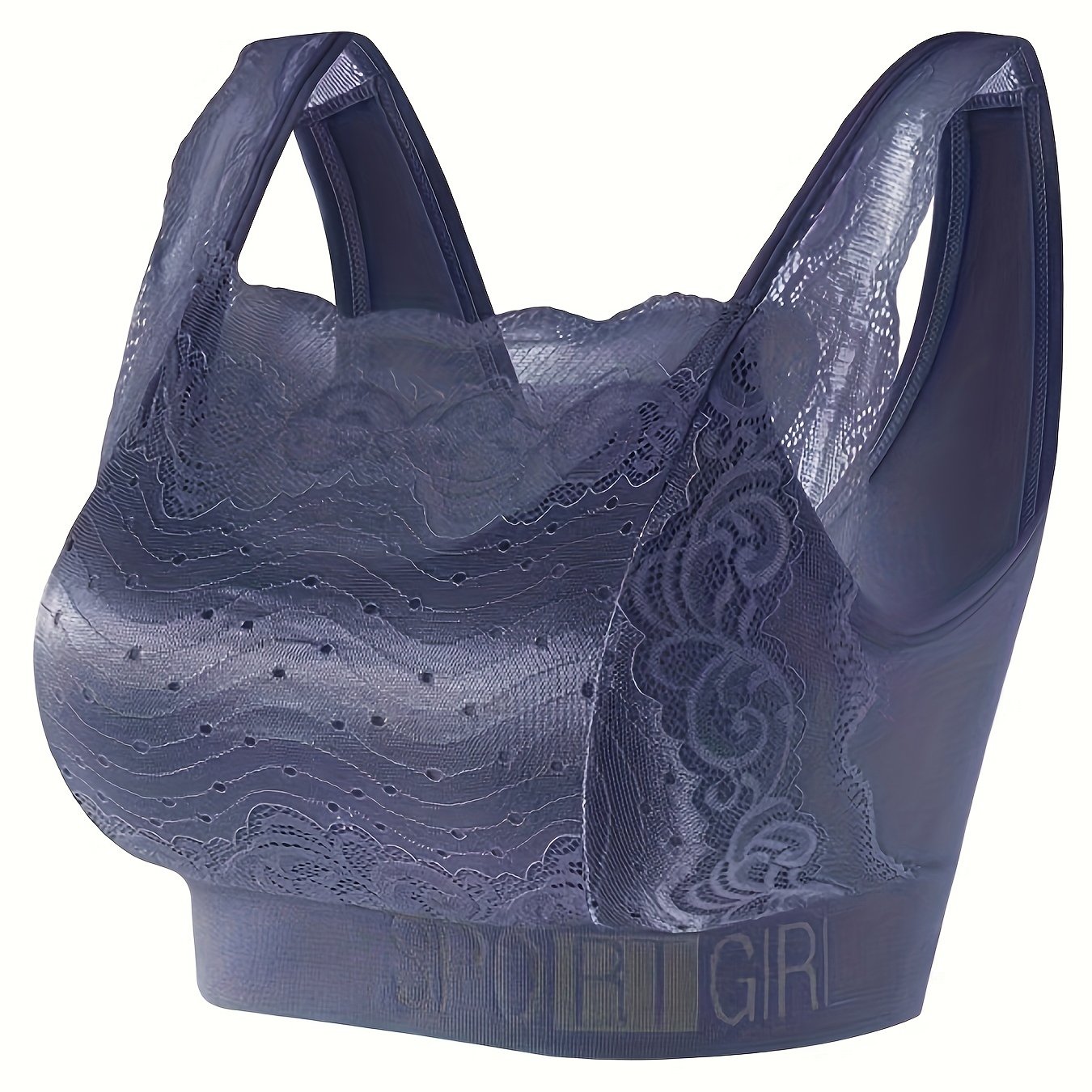 Contrast Lace Wireless Bras Comfy Breathable Full Coverage - Temu Germany