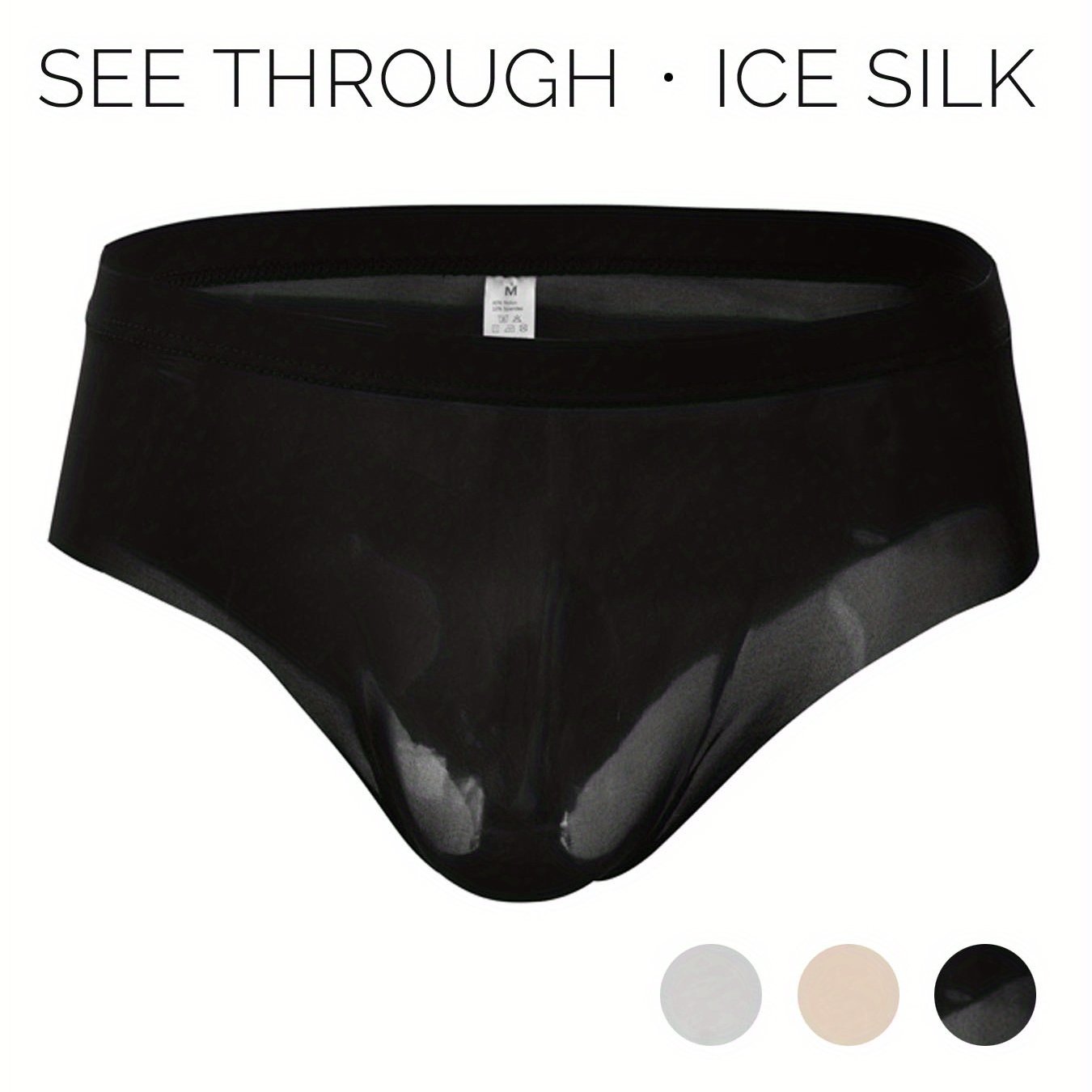 Men's Ice Silk Cool Briefs Seamless Breathable Comfy U - Temu Norway