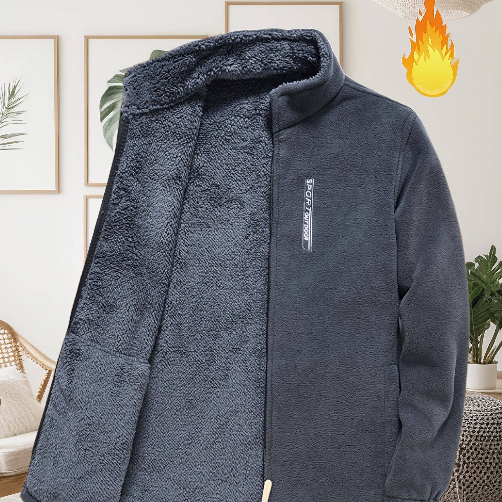 TEMU New Fleece-lined Jacket, Multiple Colors , Easy To Match, Women's Autumn And Winter Coat, Fleece-lined And Thickened Solid Color Casual Coat