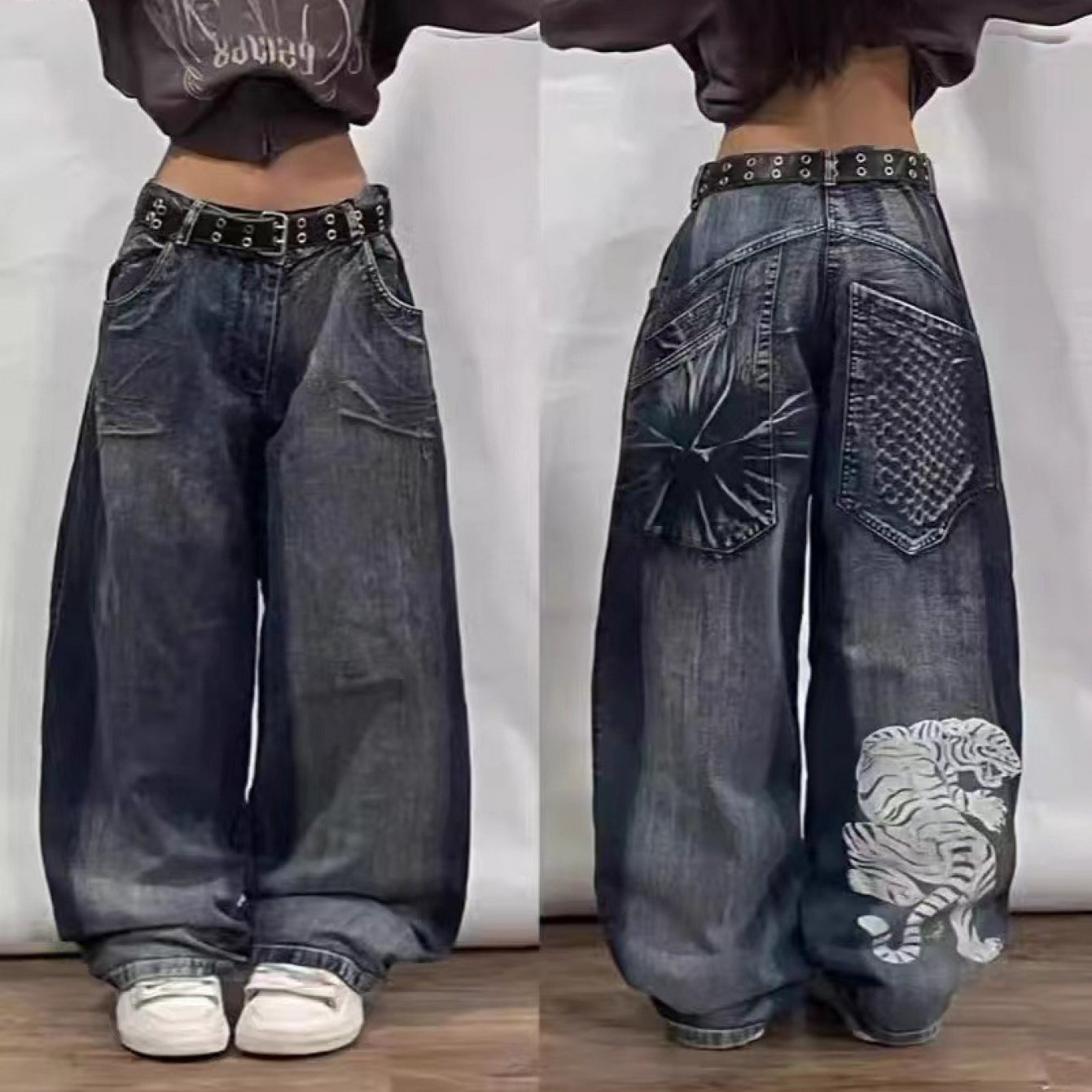 Image of Men's Jeans Spring/summer/autumn New Style Street Gradient Loose Straight Leg Jeans Unisex Versatile Trendy Brand Jeans