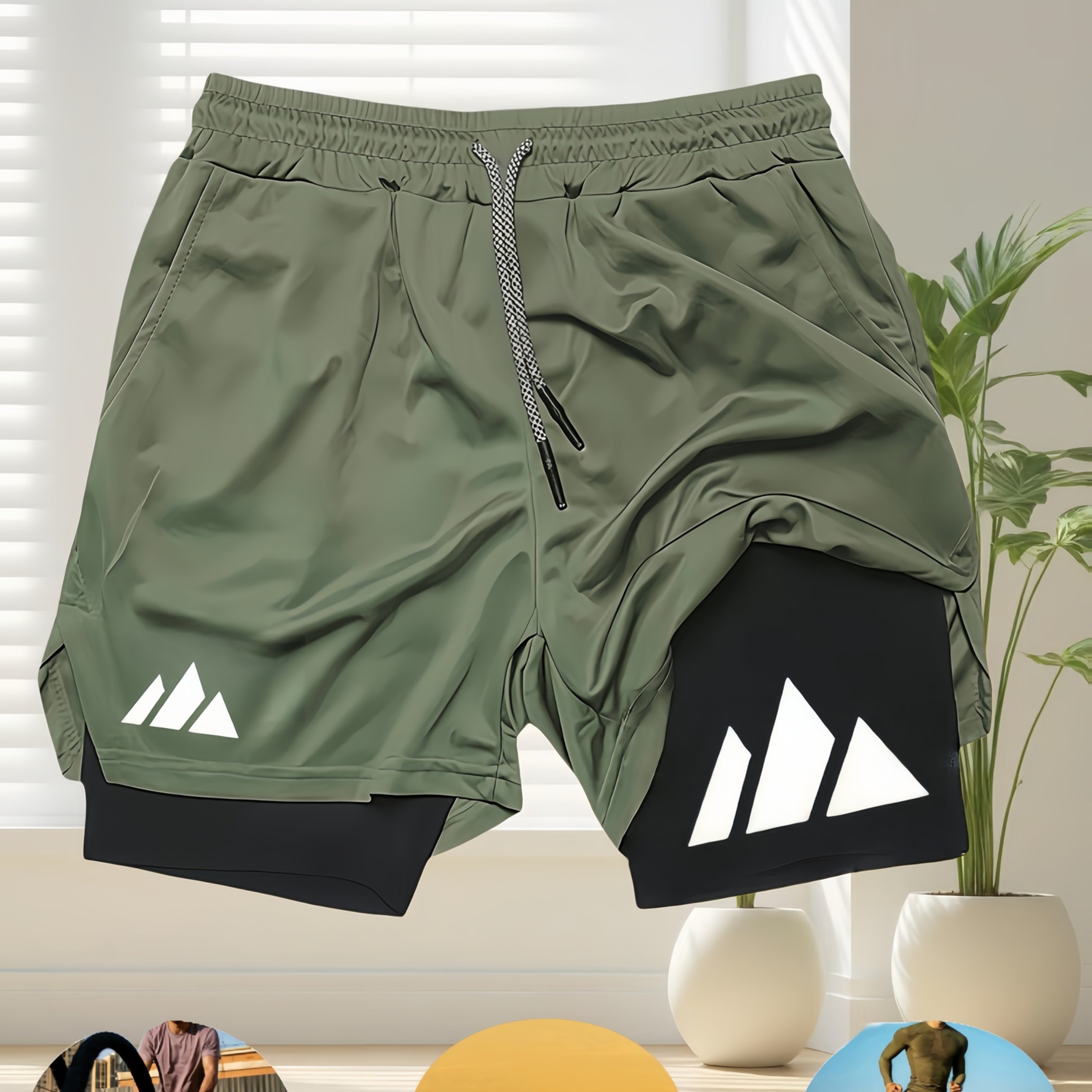 E-shop Herren schnelltrocknende doppellagige Shorts – Ein Muss! Herren Fitness Faith schnelltrocknende Shorts | Doppellagiger hautfreundlicher Stoff,