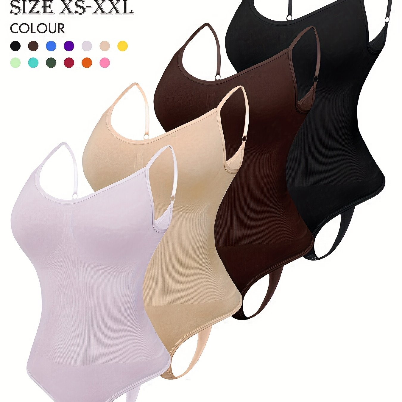 4pcs Bodysuit Set For Women, Tummy Control And Lift, Lightweight Sexy Body Shaper With Garter Belt