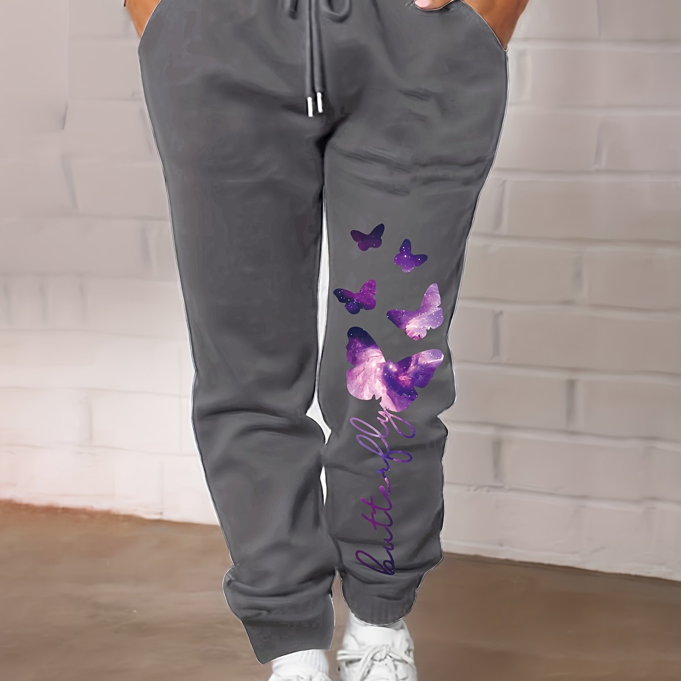 TEMU Plus Size - Plus Size - ' Sweatpants Gray Leggings Large Size Loose Fit Spring And Autumn Pants