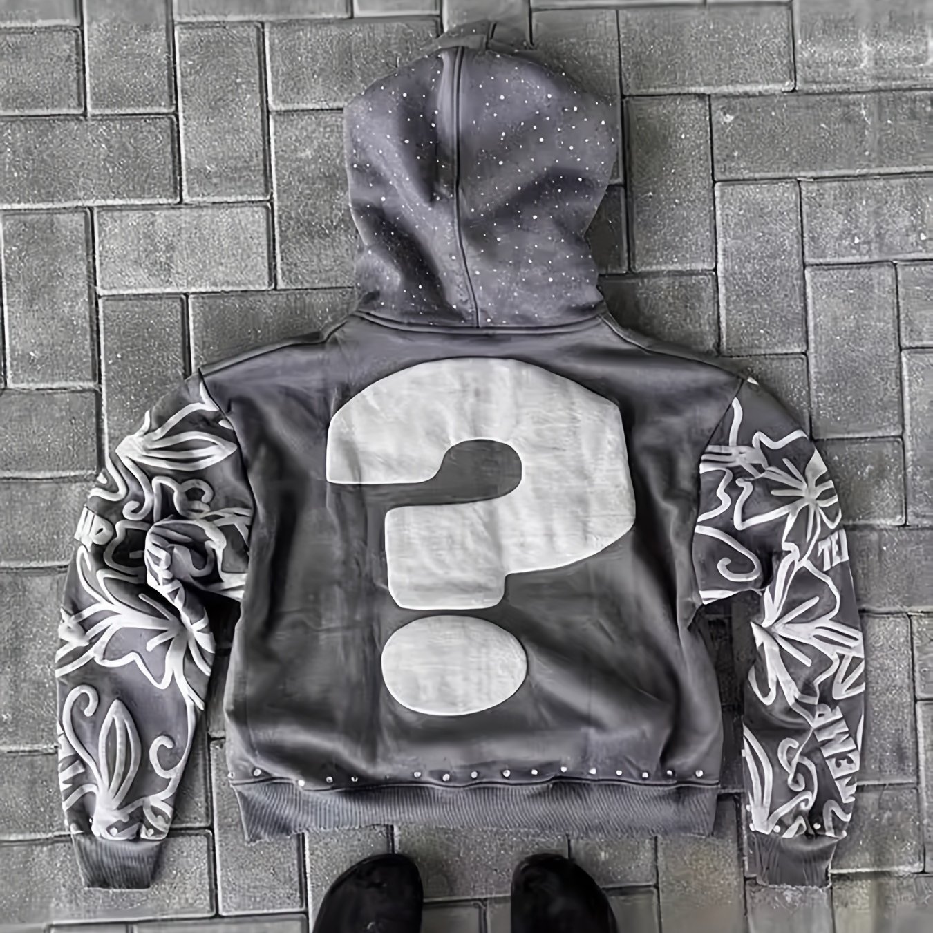 TEMU Couple Matching Y2k Letter Print Destroyed Hoodie | Unisex Oversized Zip Up Or Pullover Sweatshirt | Harajuku Hip Hop Streetwear Hoodie For Men