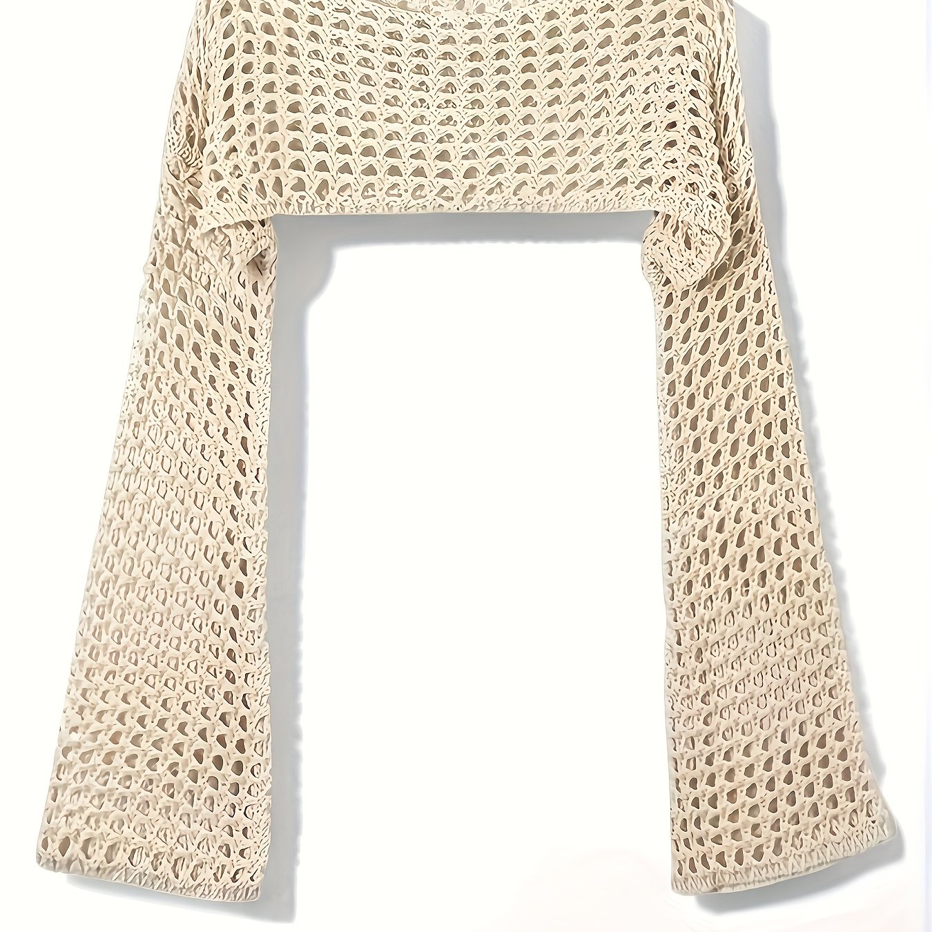 E-shop Vielseitiger neuer Pullover-Schal-Cardigan im europäischen amerikanischen Stil mit durchbrochener Häkelarbeit langen Ärmeln für Damen, auf Lager