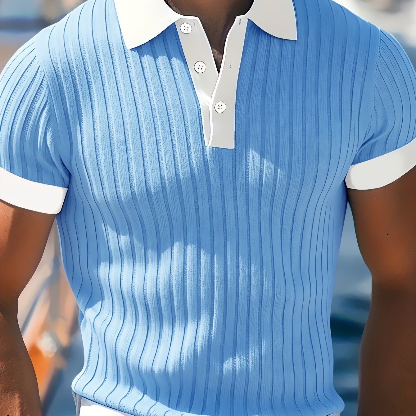 TEMU [shule Water Obm] Men's Fashion Solid Color Shirt, Trendy Contrast Solid Casual Textured Fabric, Outerwear For Parties And Daily Outdoor Wear,
