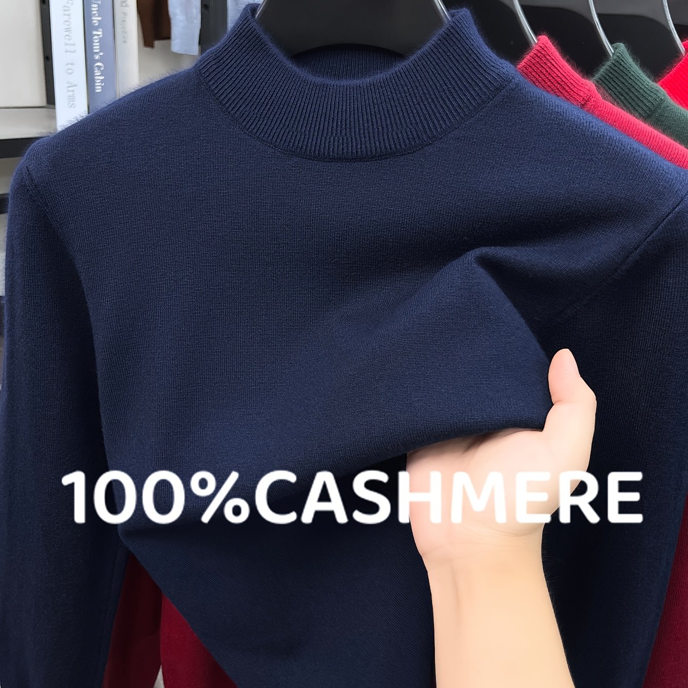 TEMU 2026 New Arrival 100% Cashmere Sweater Knitwear Base Layer Soft And Comfortable Men's Cashmere Knit Sweater For Casual Wear Autumn - Winter