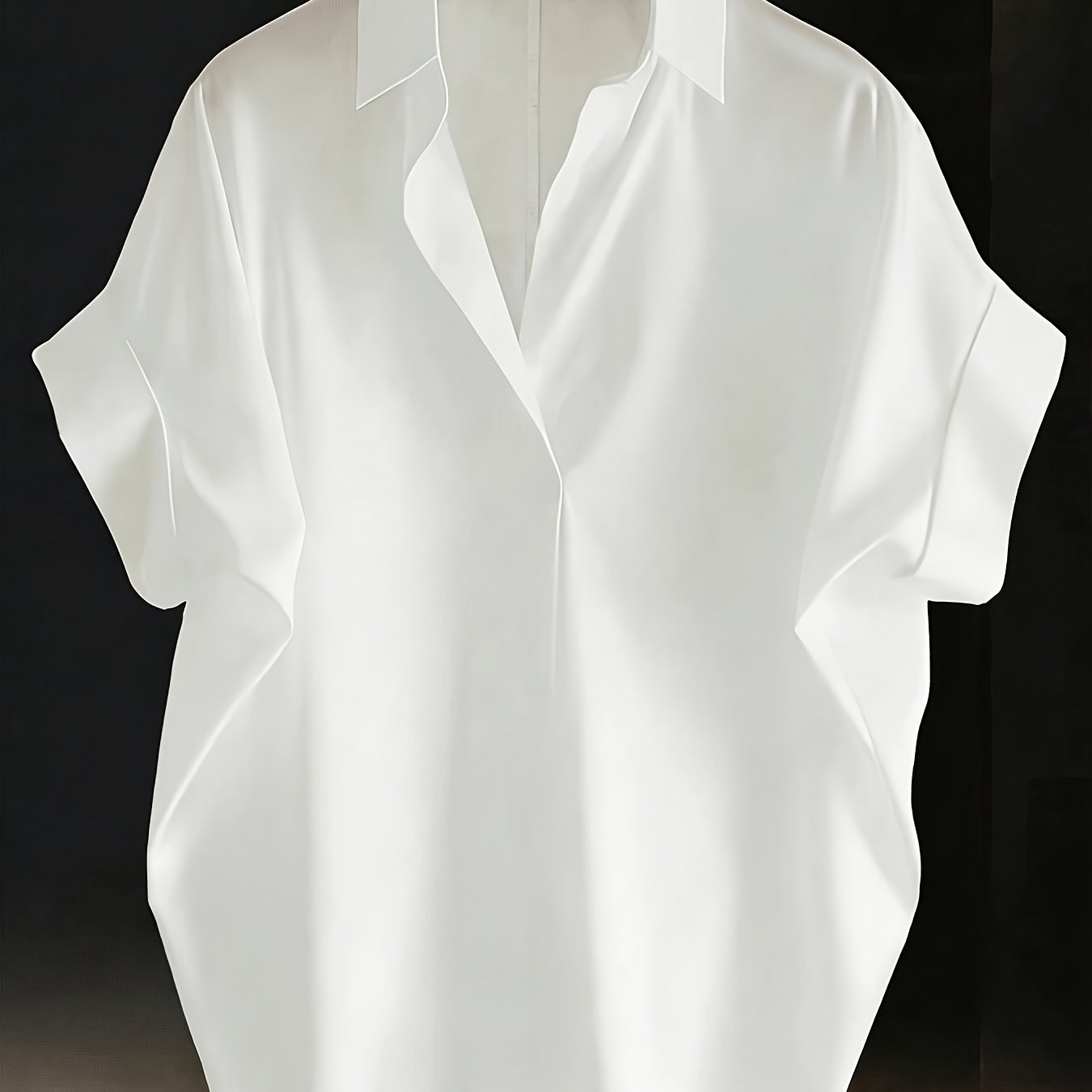 TEMU Plus Size, New Summer Plus Size Women's Short Sleeve Shirt, Minimalist Casual Loose Vacation Top