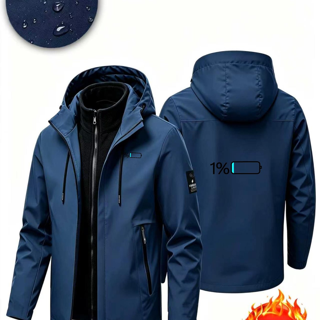 Men's 3-in-1 High Quality Windproof Jacket with Removable Liner