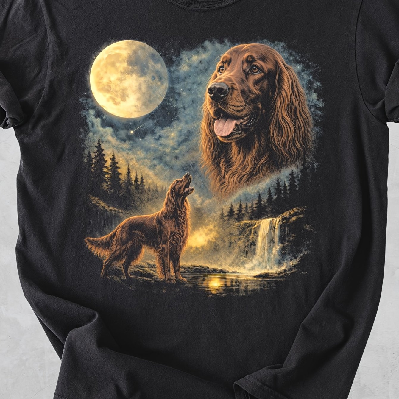 Image of Moon Pointer Breed Vintage 90s Dog Lover For Teen Men T-shirt Round Neck 180g Top