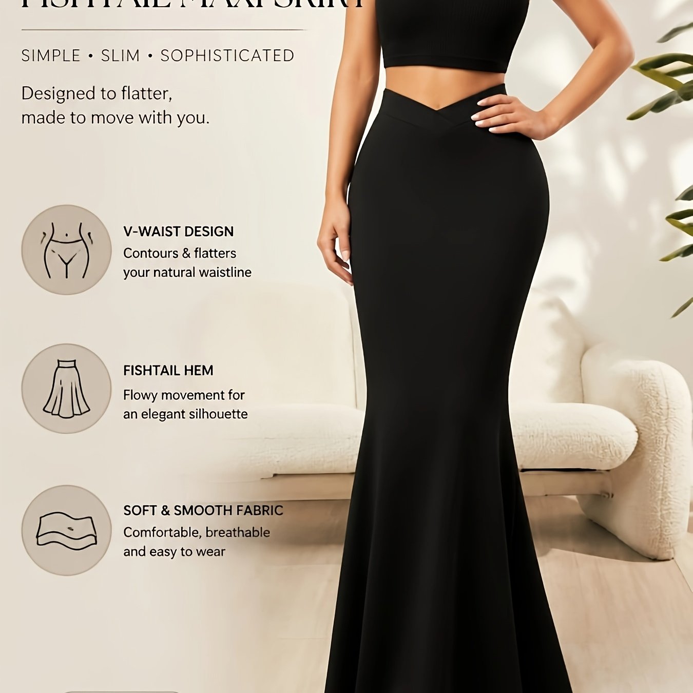 TEMU Midi Mermaid Wrap Skirt