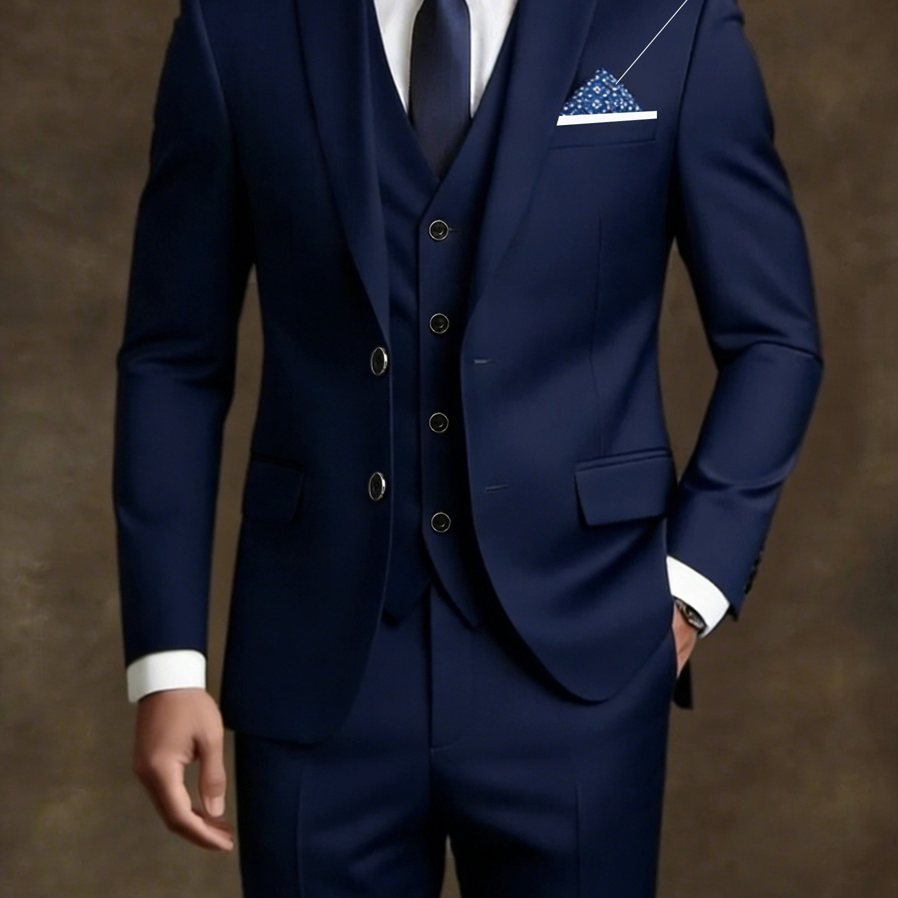 E-shop Elegantes 3-teiliges Herrenanzug-Set - Slim Fit Anzug für Hochzeiten und formelle Anlässe, Anzug und Hose, geeignet für Büro-Meetings und